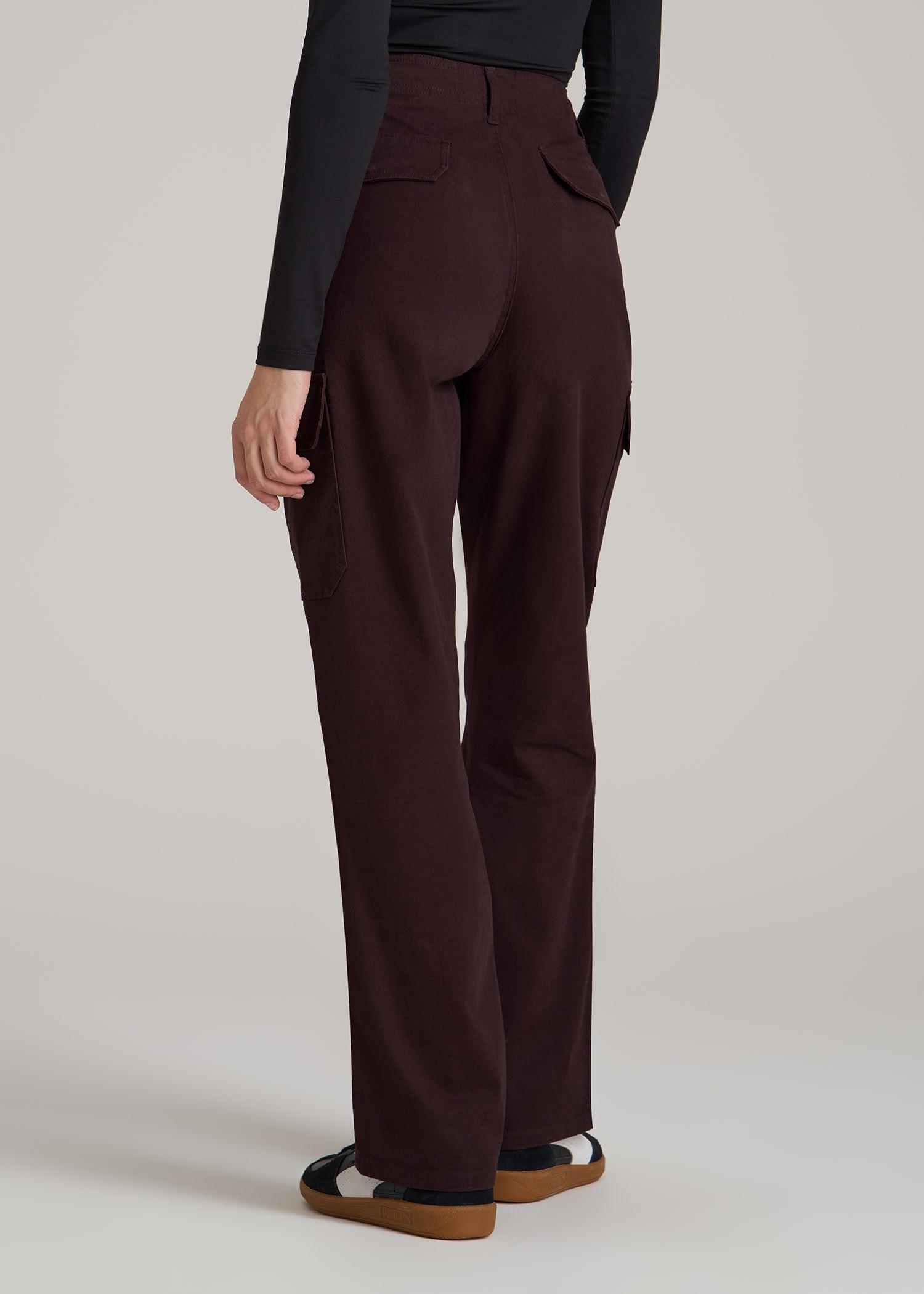 Straight Leg Cargo Chino Pants for Tall Women in Oxblood Female Product Image