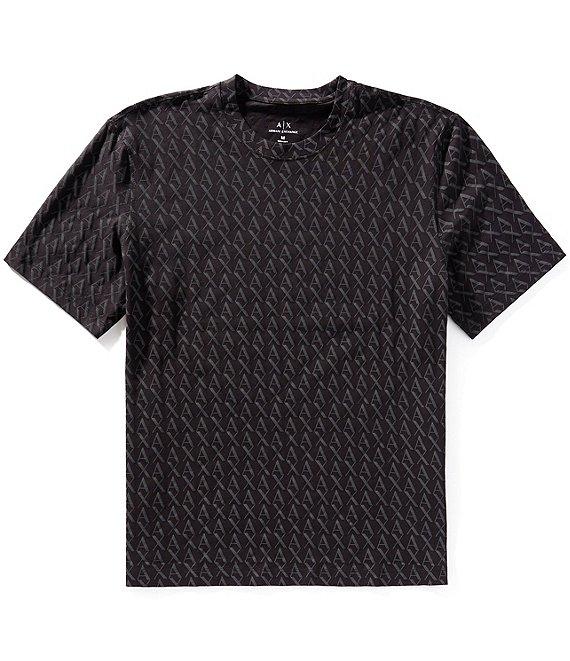Armani Exchange Allover Signature Logo Print Short Sleeve T-Shirt Product Image