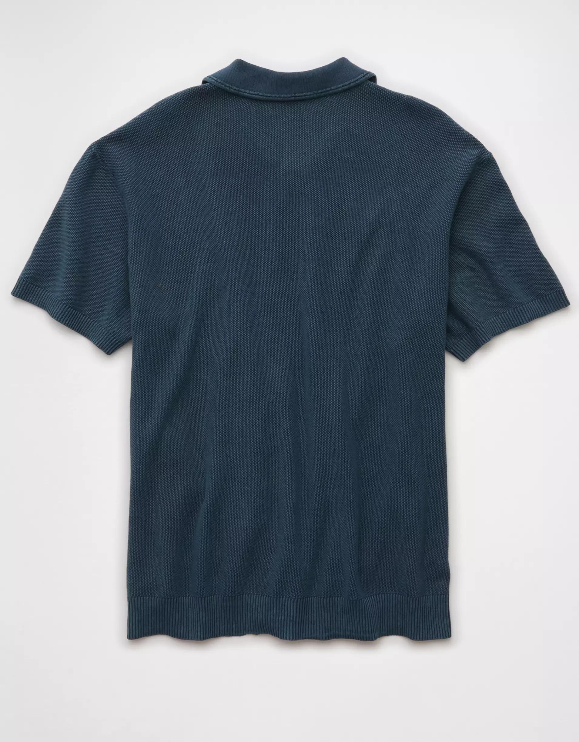 AE Weekend Washed Sweater Polo Shirt Product Image