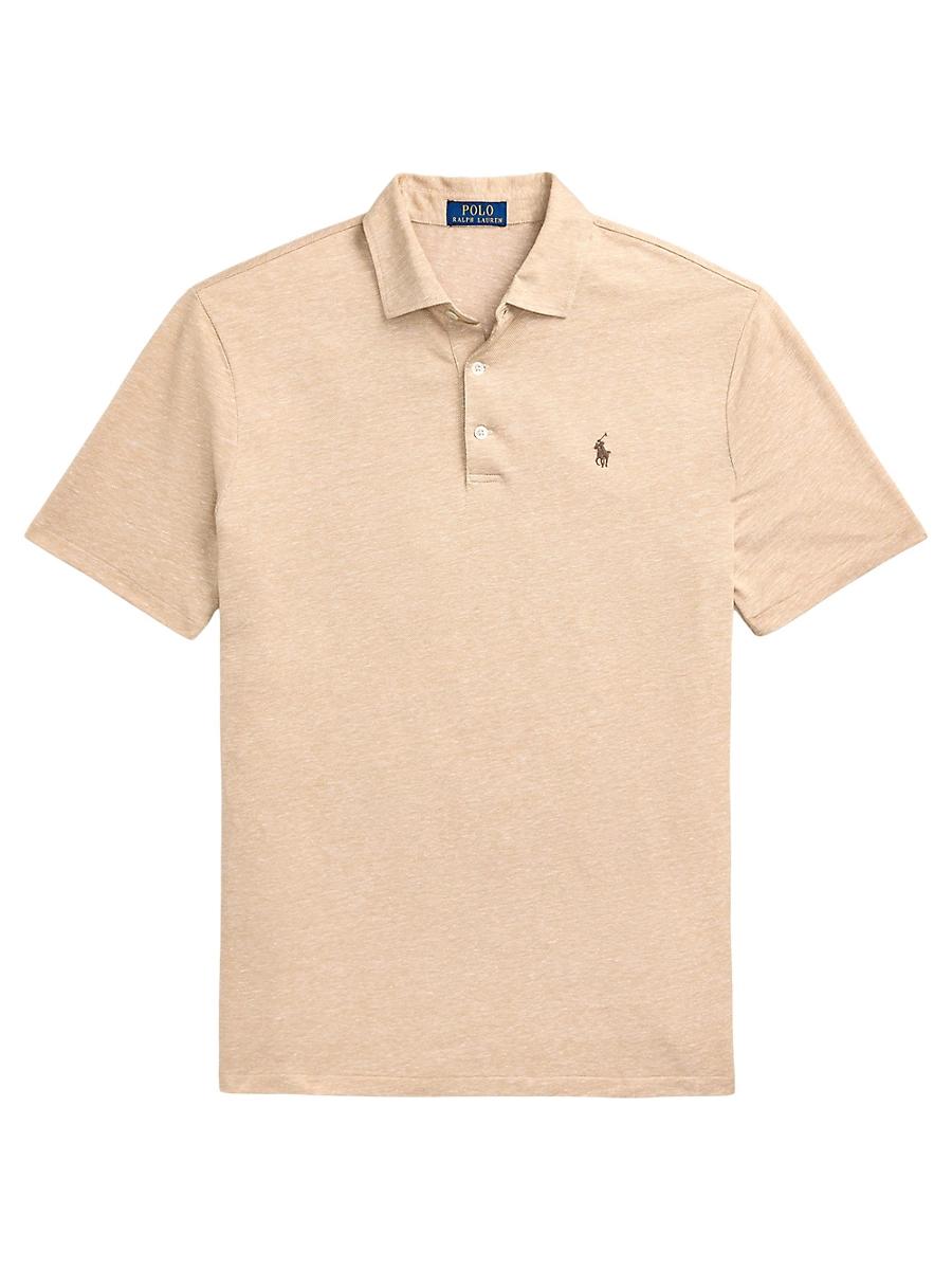 Mens Cotton-Linen Oxford Polo Shirt Product Image