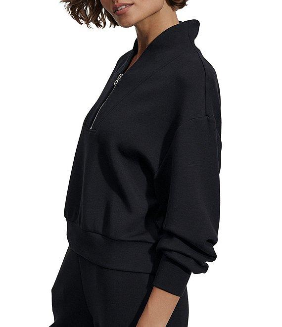 Varley Davidson DoubleSoft® Coordinating Stand Collar V-Neck Quater Zip Long Sleeve Sweat Jacket Product Image