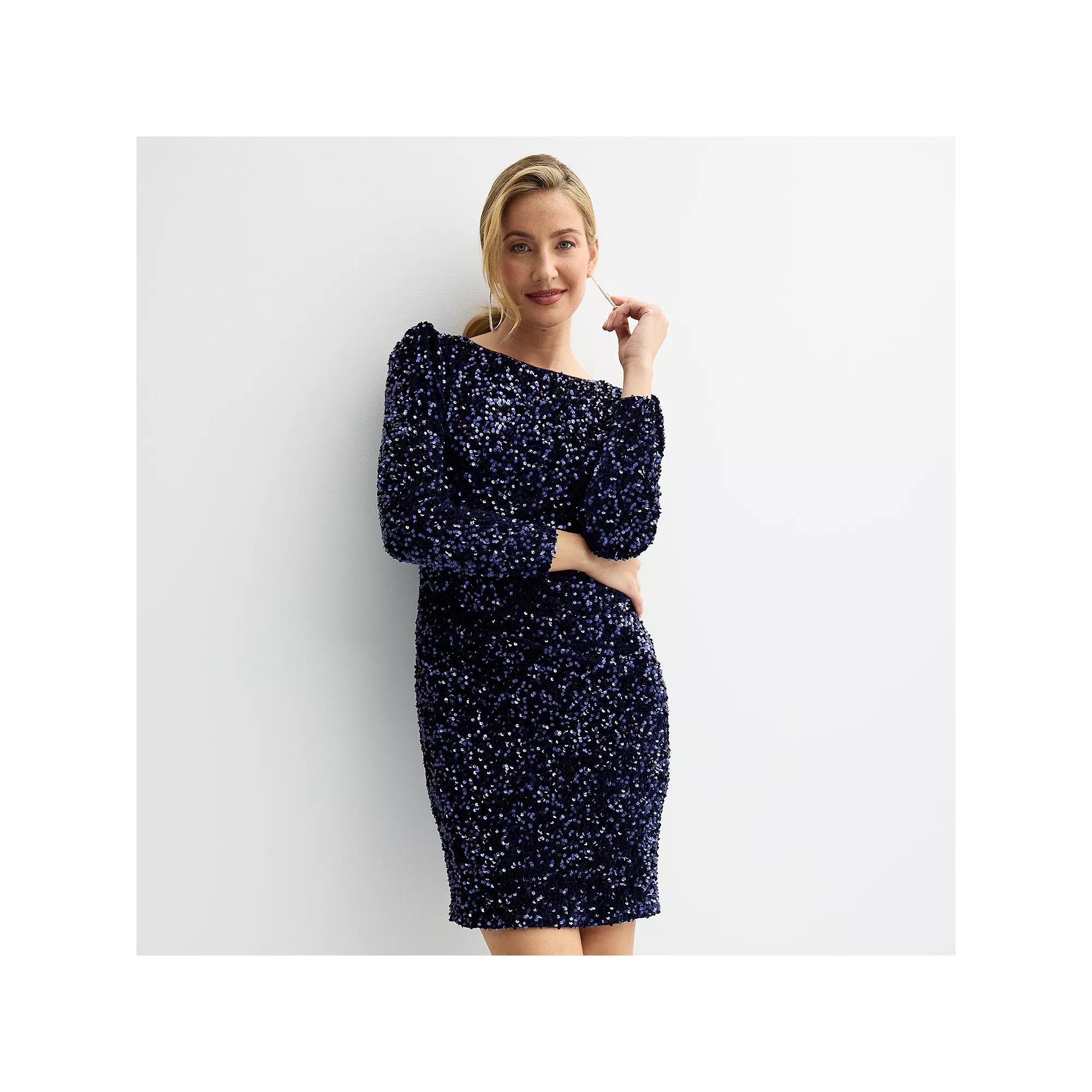 Women's Nanette Lepore Long Sleeve Velvet Sequin Dress,  Product Image