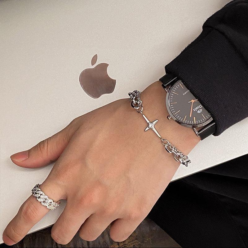DOUBLE LAYER CROSS BRACELET Product Image