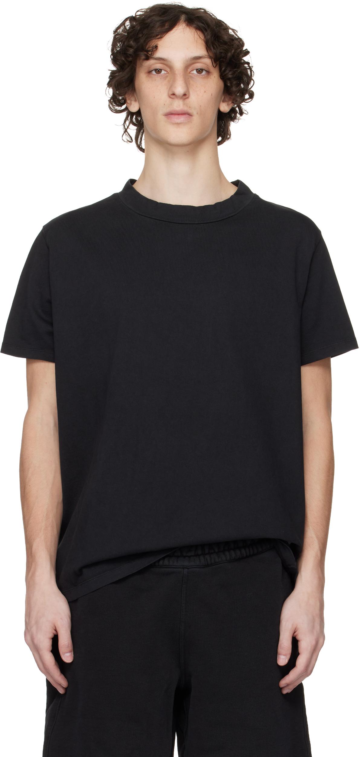 OUR LEGACY Crew Neck Cotton T-shirt In Washedblackbandjersey Product Image