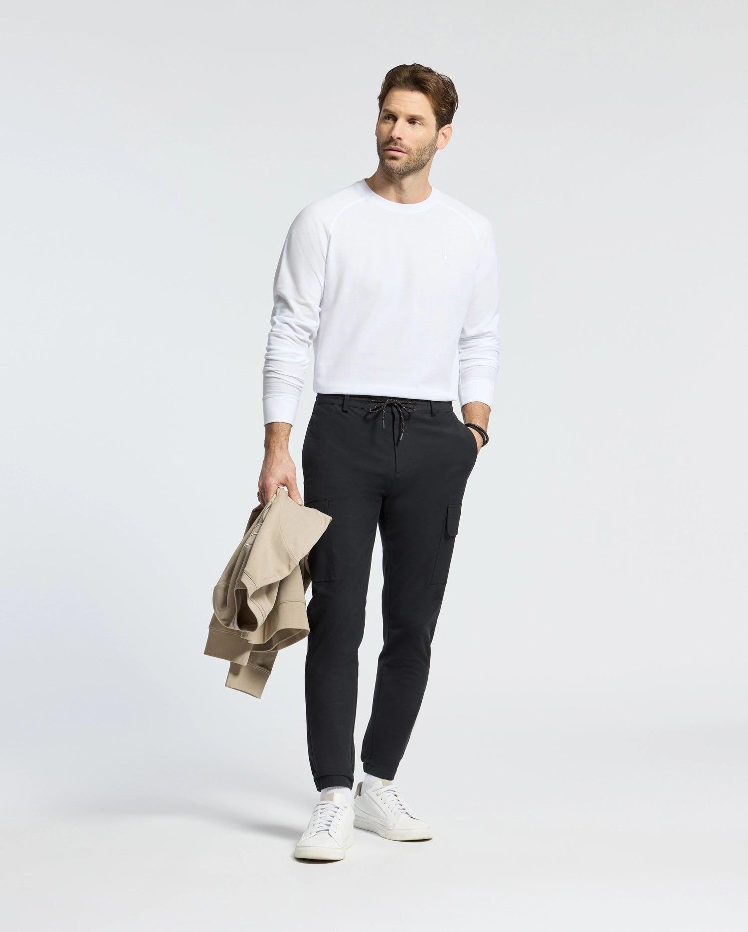 MENS TAYLOR PIQUE LONG SLEEVE TEE - B6T580F200 Male Product Image