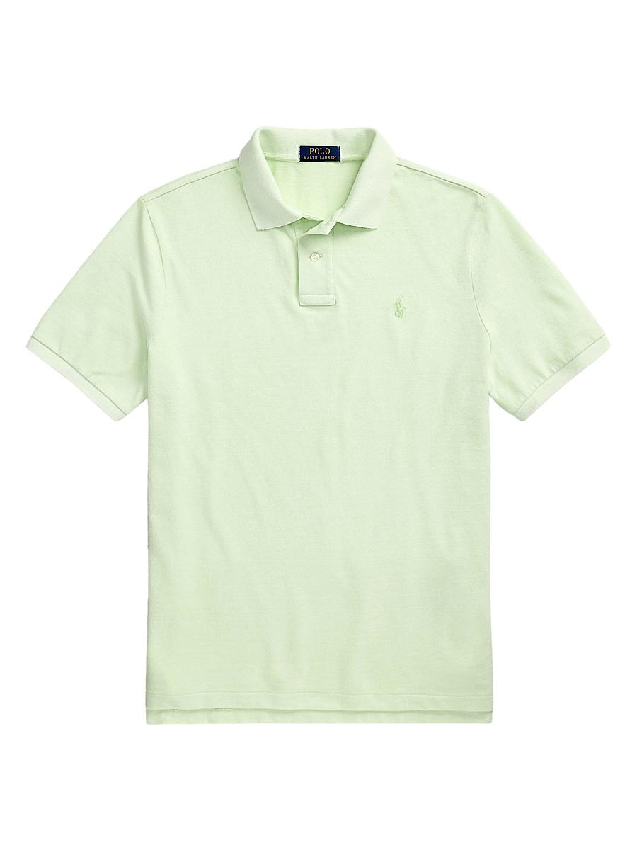 Mens Classic-Fit Mineral-Dyed Mesh Polo Shirt Product Image