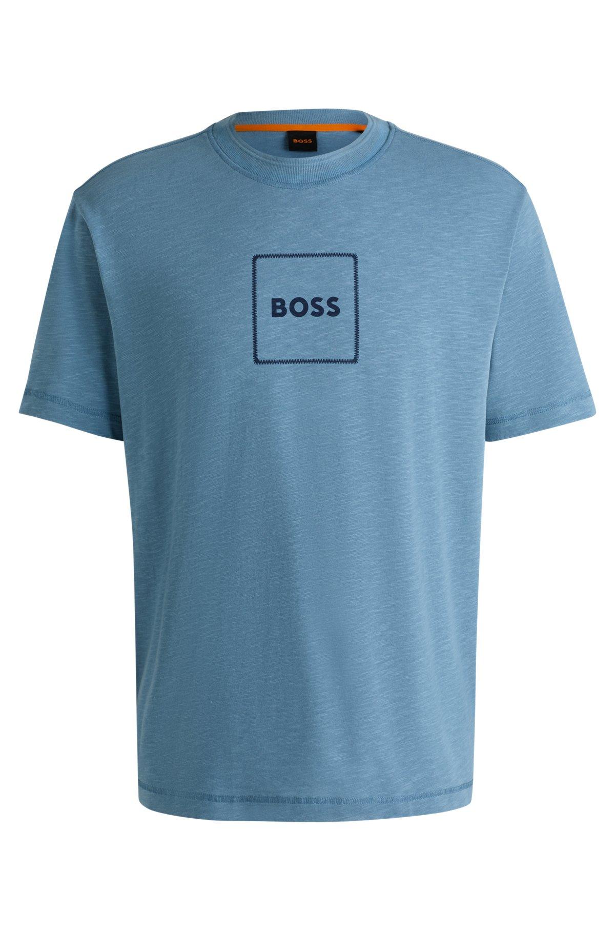 Slub-cotton T-shirt with logo print Product Image