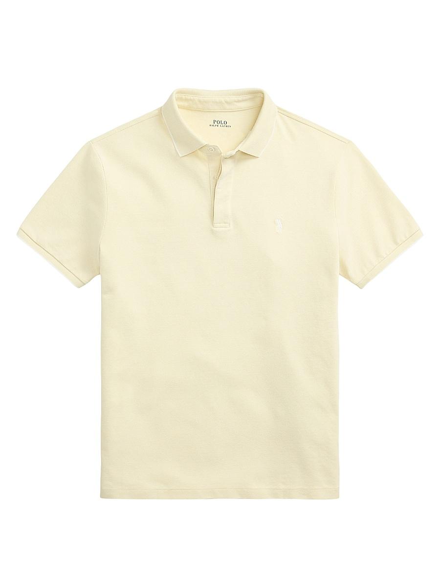 Mens Custom-Slim-Fit Stretch Oxford Mesh Polo Shirt Product Image