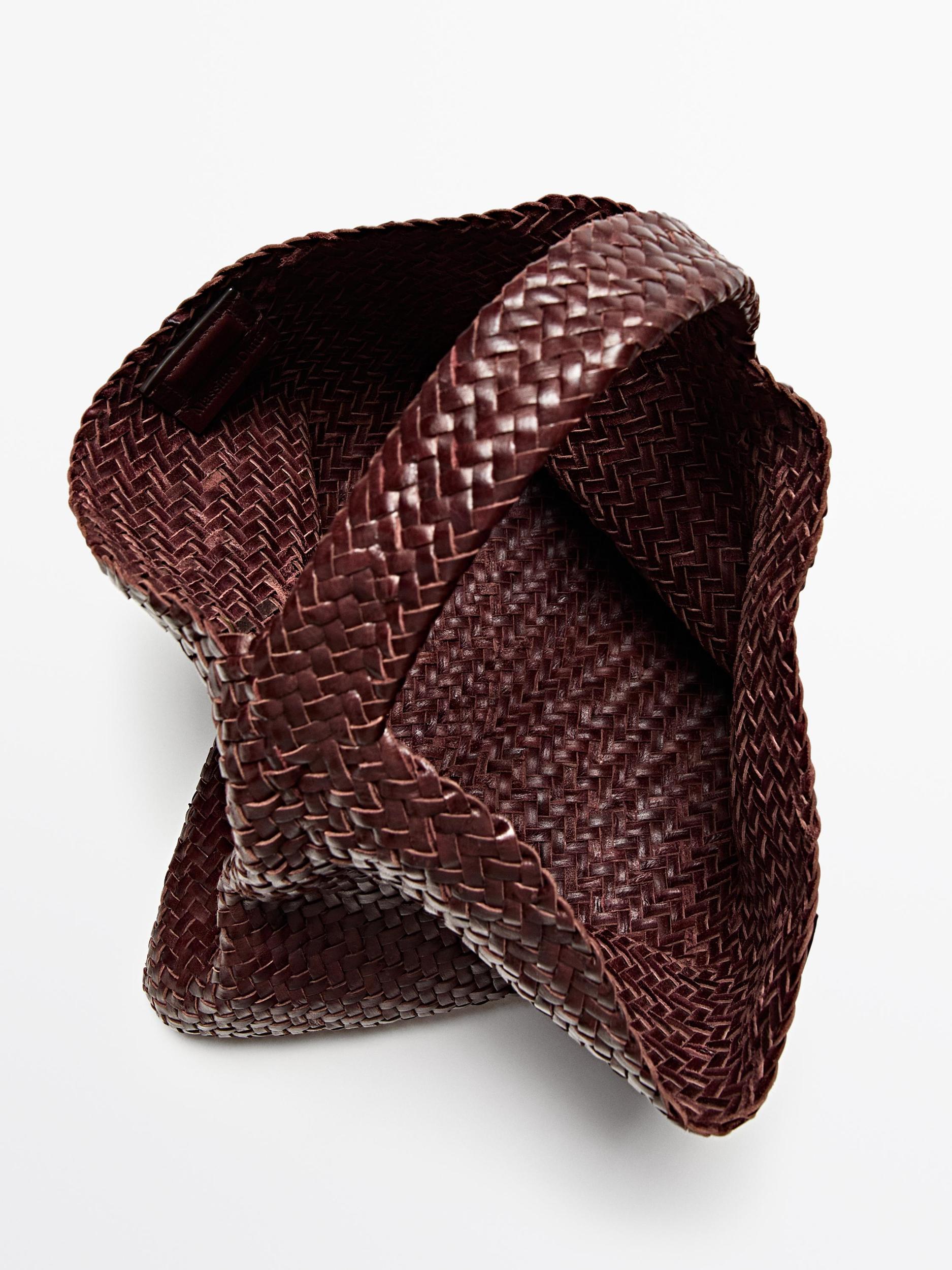 Braided nappa leather shopper bag Product Image