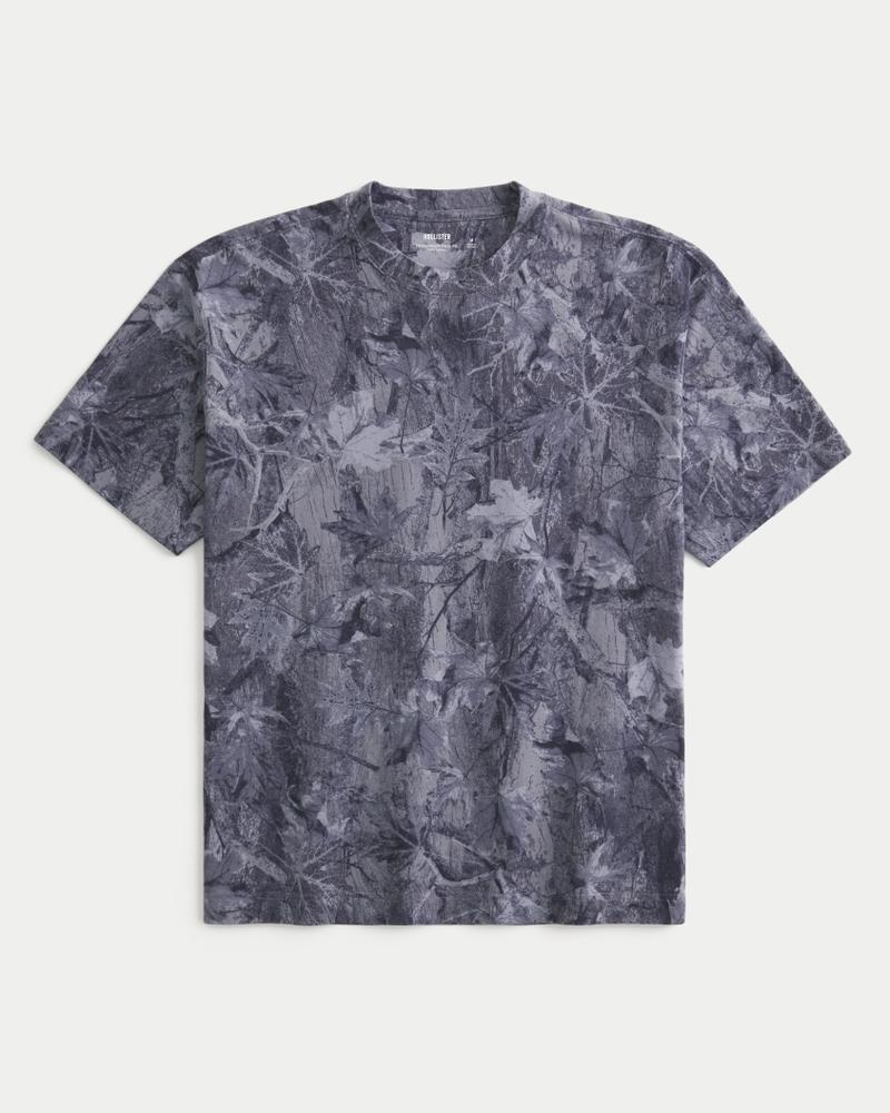 Boxy Heavyweight Camo Crew T-Shirt Product Image