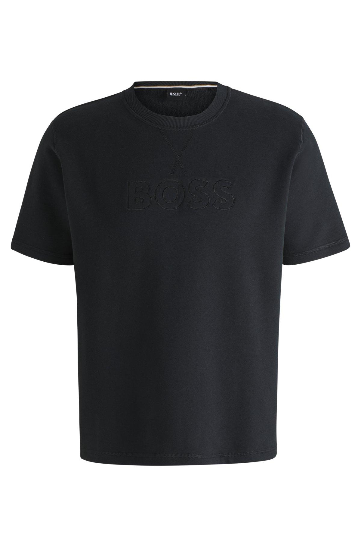 Cotton-terry T-shirt with embroidered logo Product Image