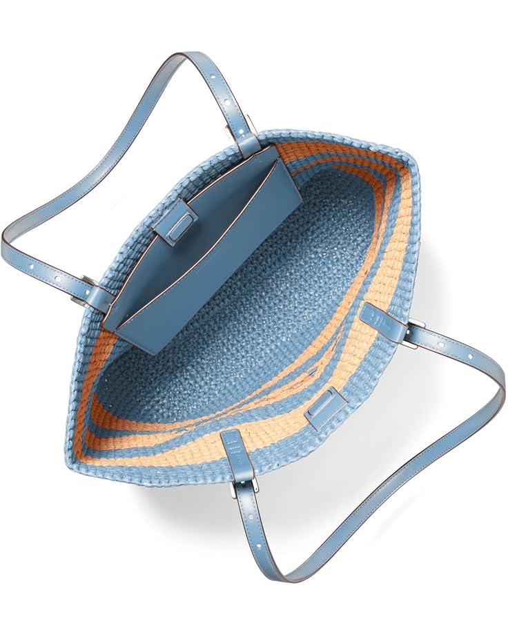 Mini Black And White Straw Tote Product Image