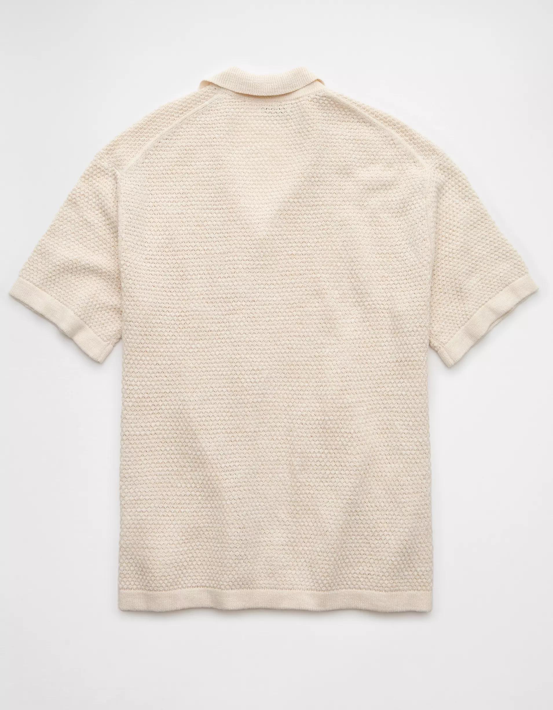 AE Weekend Button-Up Sweater Polo Shirt Product Image