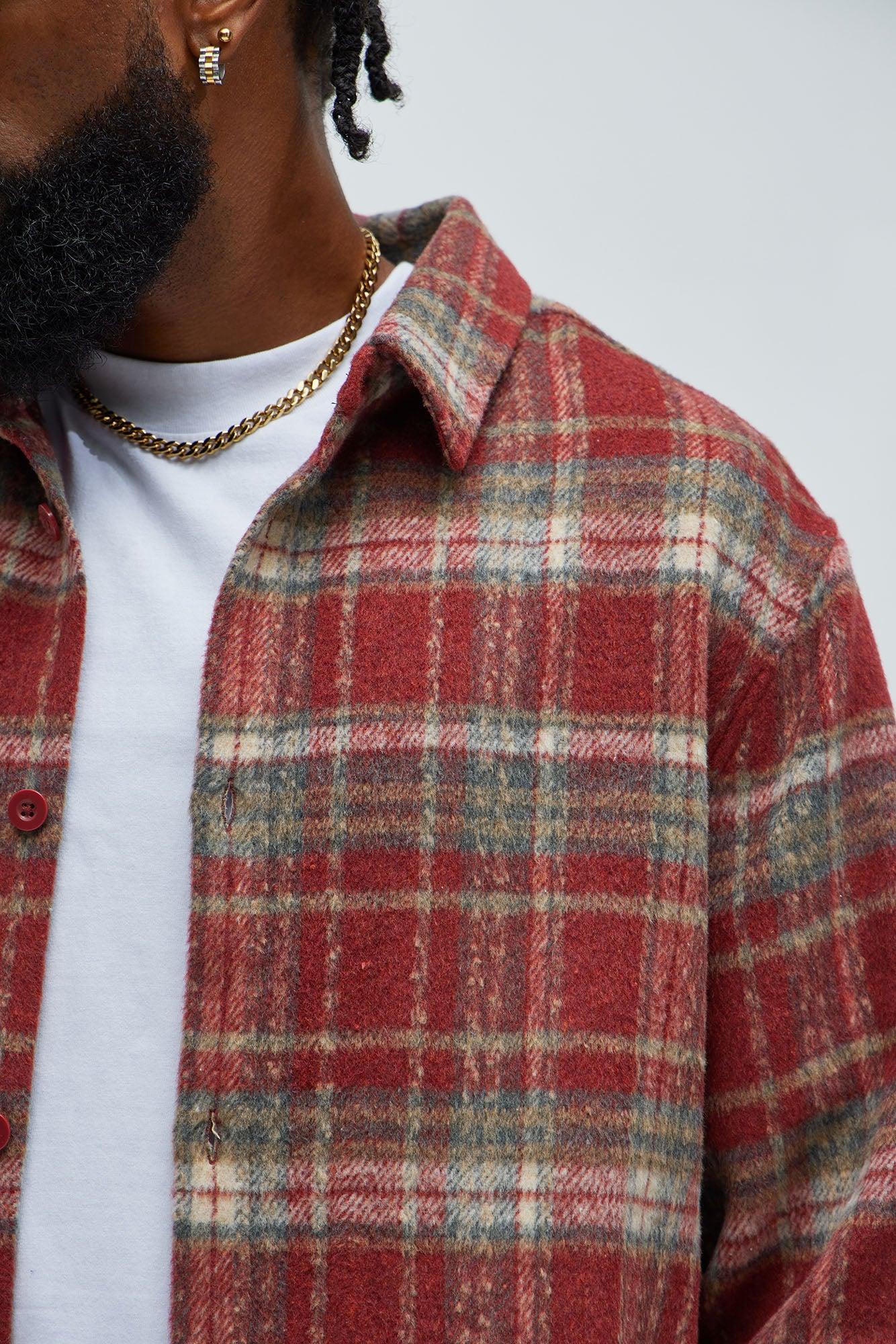 Tondo Plaid Button Up Shirt - Red/combo Product Image