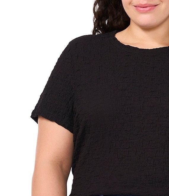 CeCe Plus Size Textured Knit Crew Neck Short Sleeve Tee Product Image
