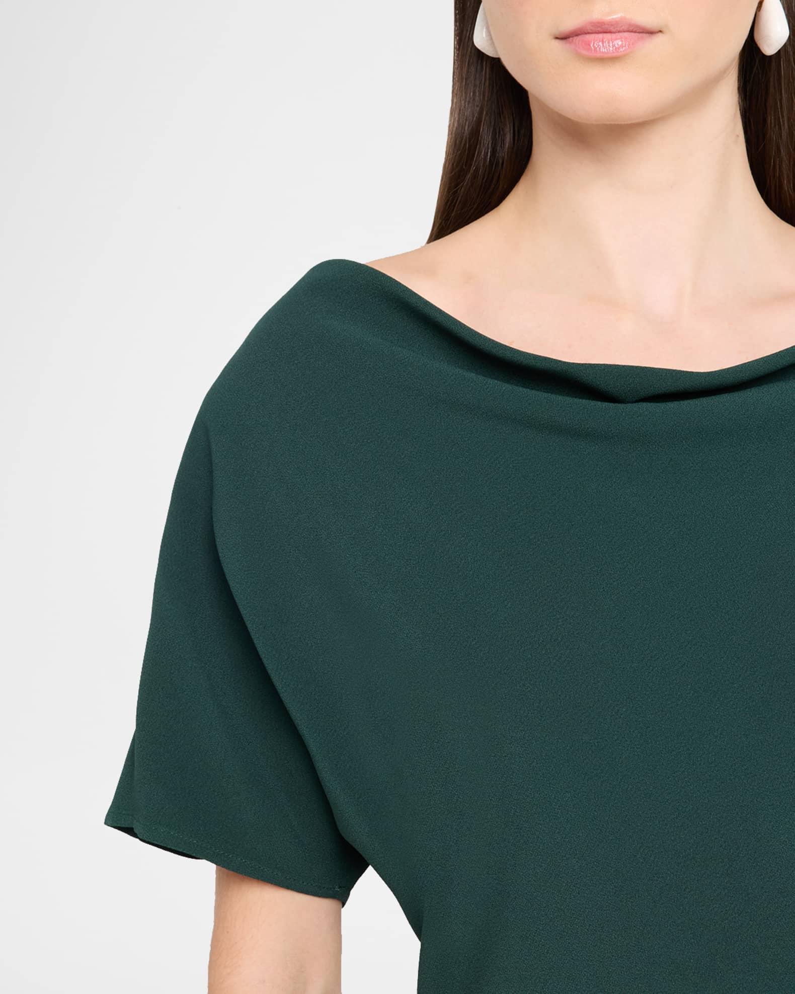 High-Neck Short-Sleeve Midi Dress Product Image