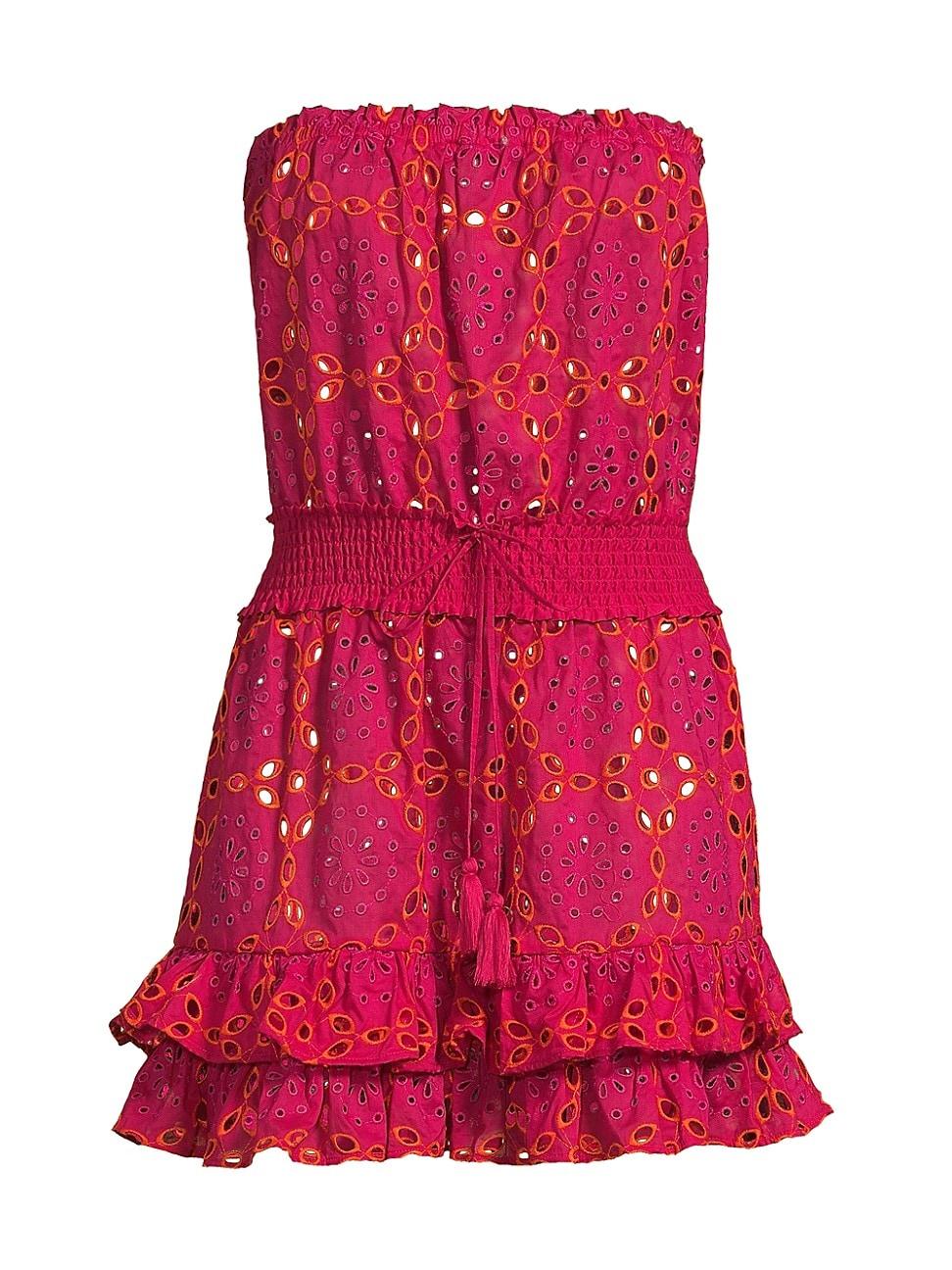 Womens Verity Strapless Eyelet Minidress Product Image