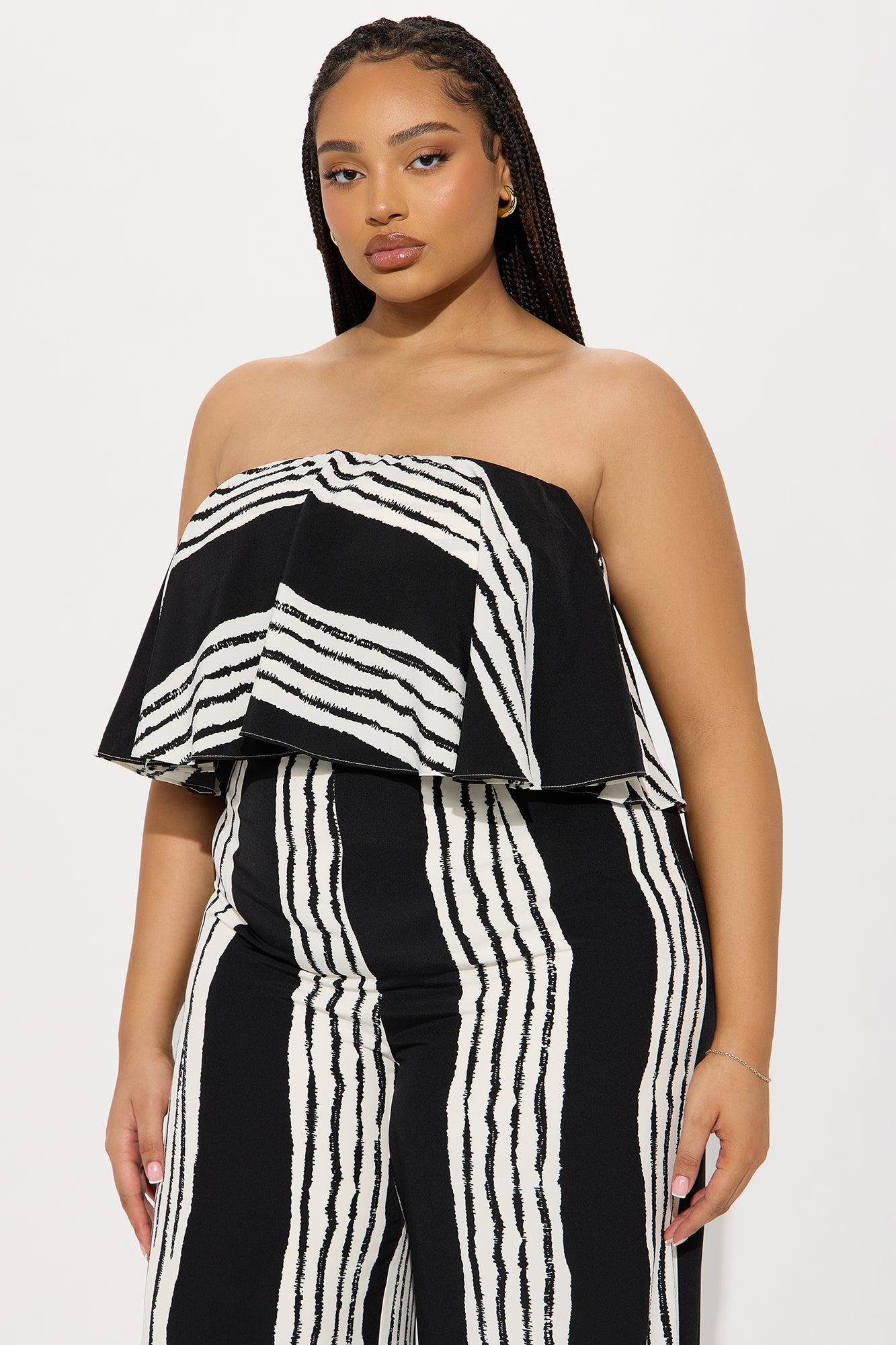 Santorini Crush Jumpsuit - Black/White Product Image