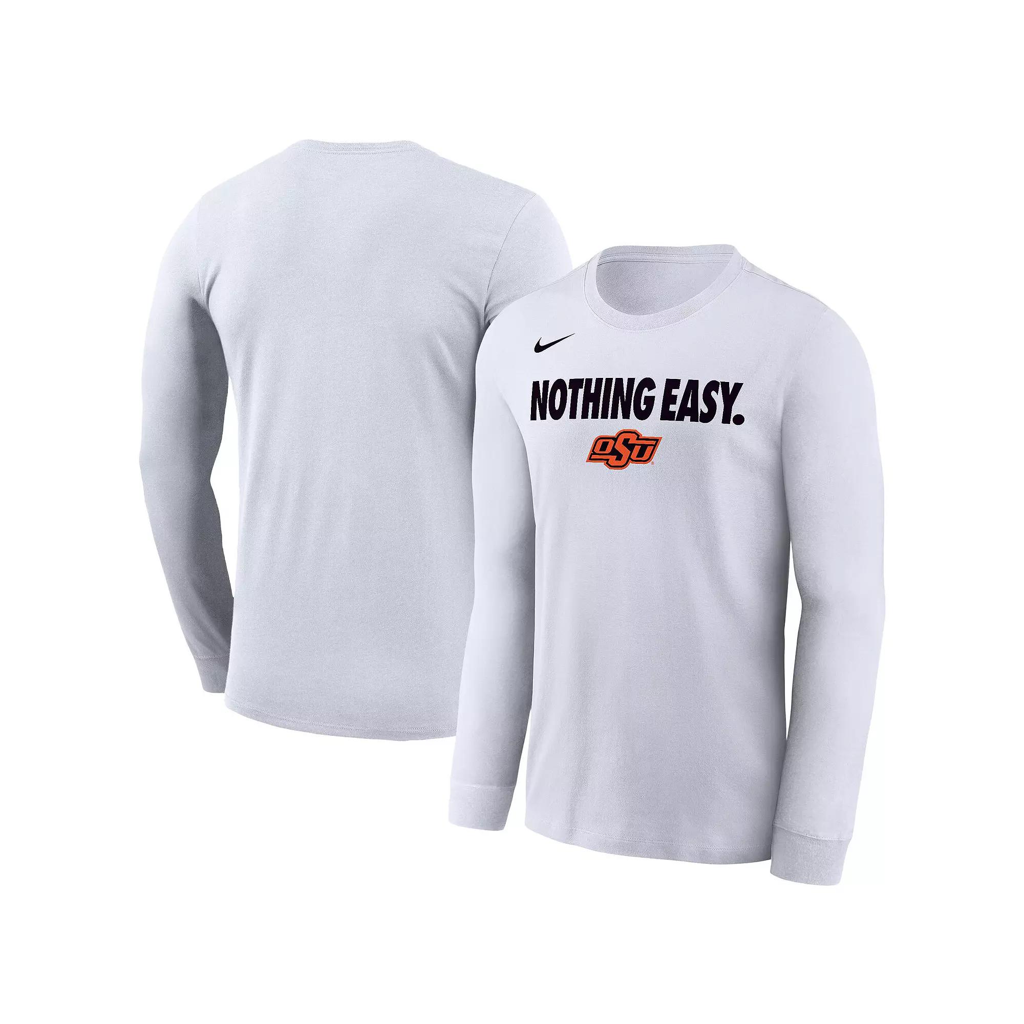 Men's Nike White Oklahoma State Cowboys 2025 On-Court Bench Long Sleeve T-Shirt, Size: Large Product Image
