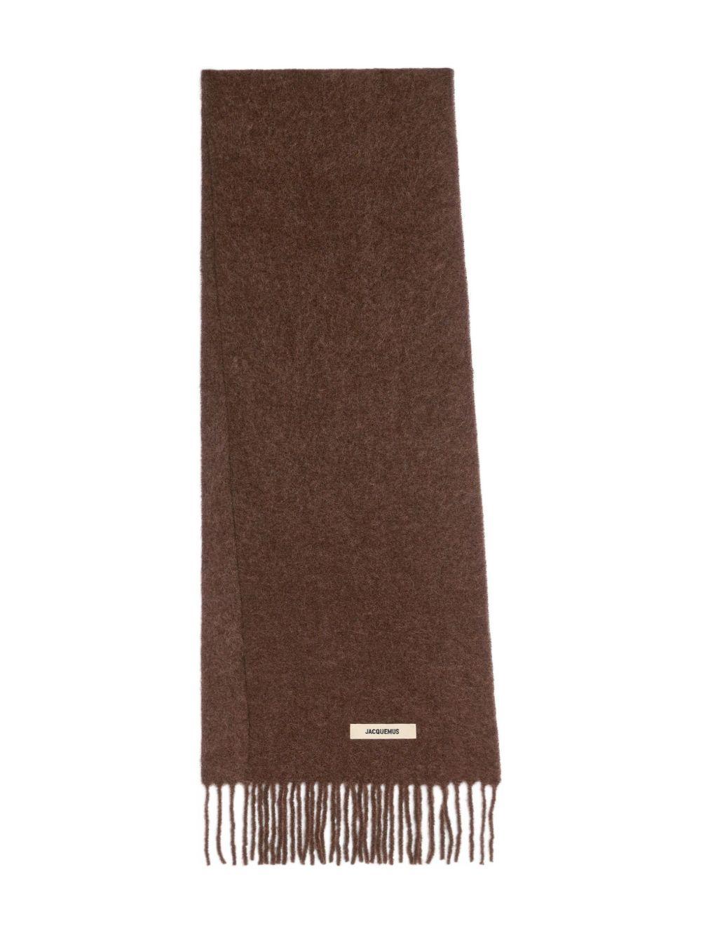 JACQUEMUS Edges Stylish Scarf Fringed In Brown Product Image