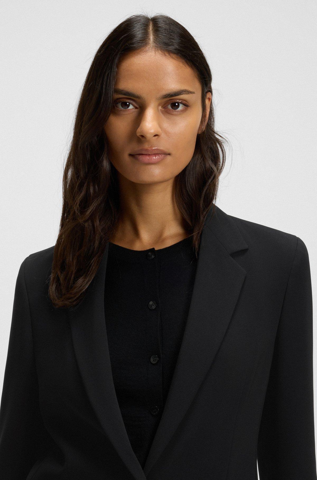 Regular-fit jacket in crease-resistant crepe Product Image
