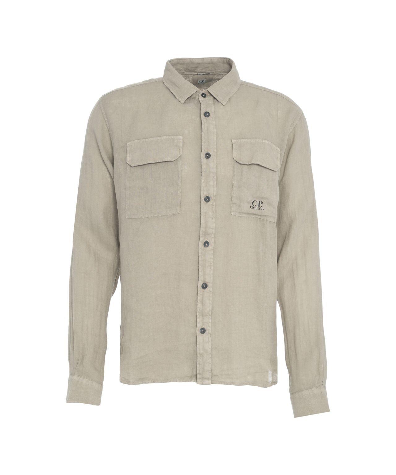 Linen shirt with logo Product Image