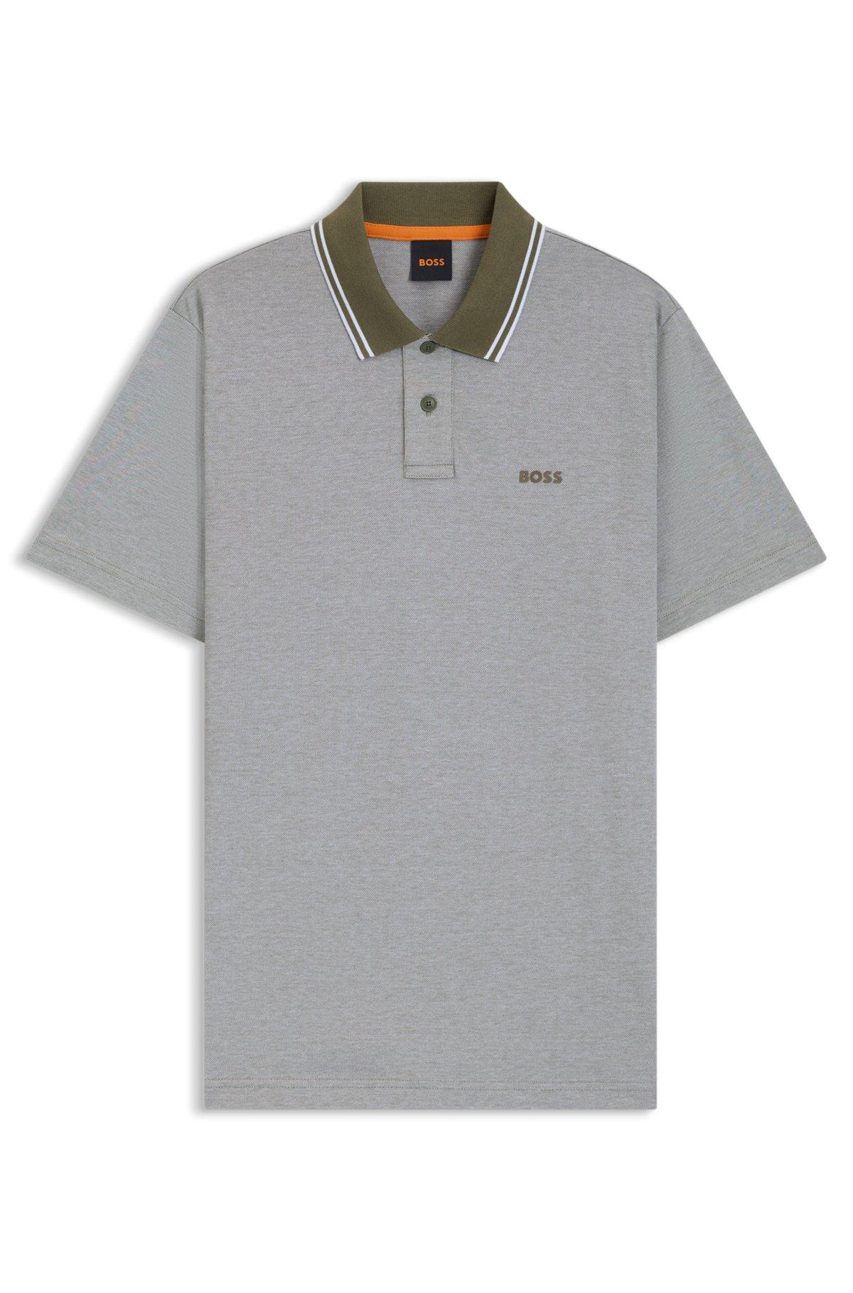 BOSS - Relaxed-fit polo shirt in Oxford-piqué cotton - Light Green Product Image