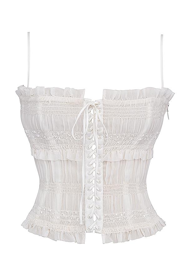 Lula  ivory sequin pleat corset Product Image