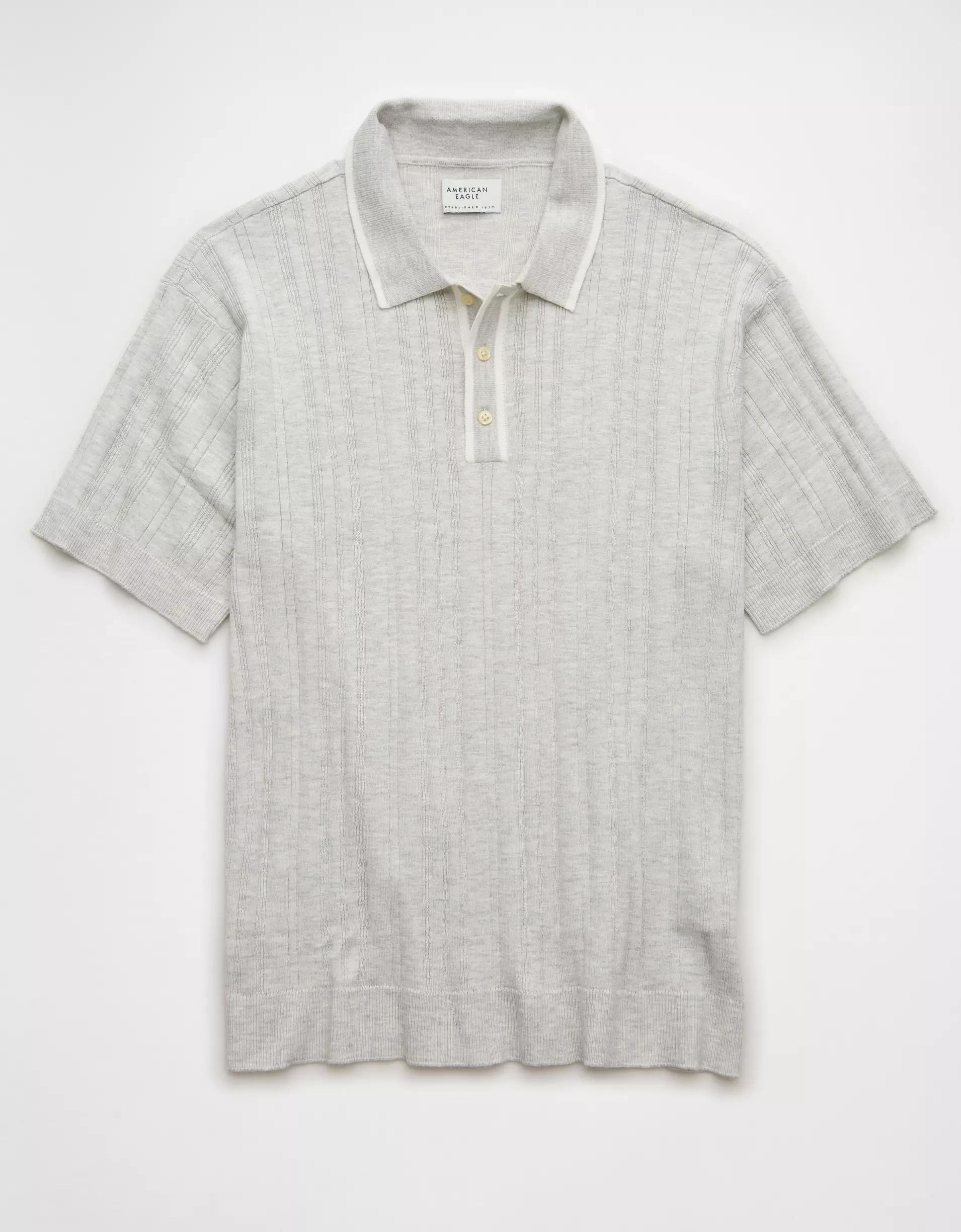 AE Weekend Tipped Sweater Polo Shirt Product Image