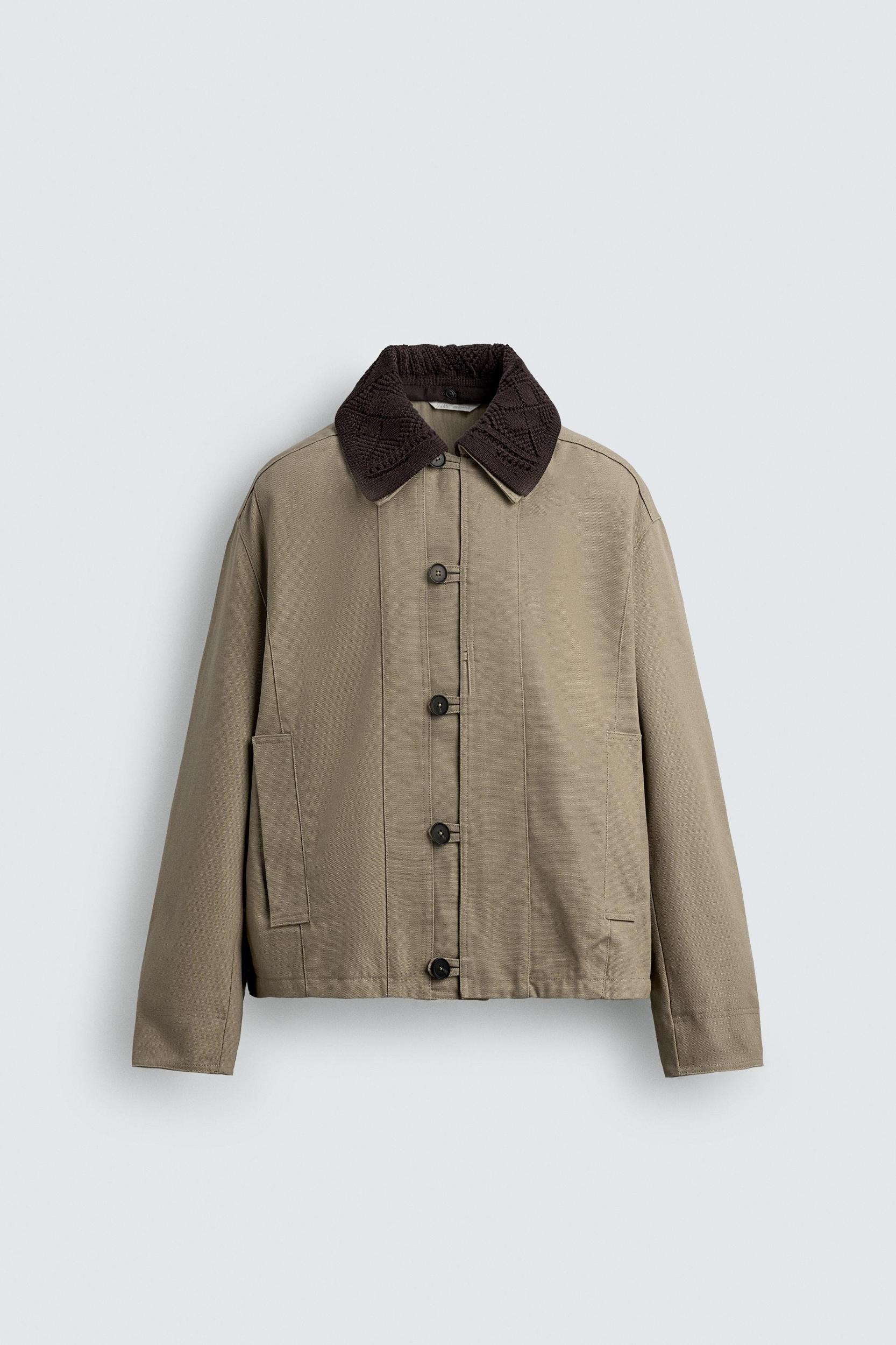 CONTRAST CROCHET COLLAR JACKET Product Image