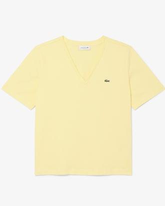 Relaxed Fit Soft Cotton V Neck T-shirt Product Image