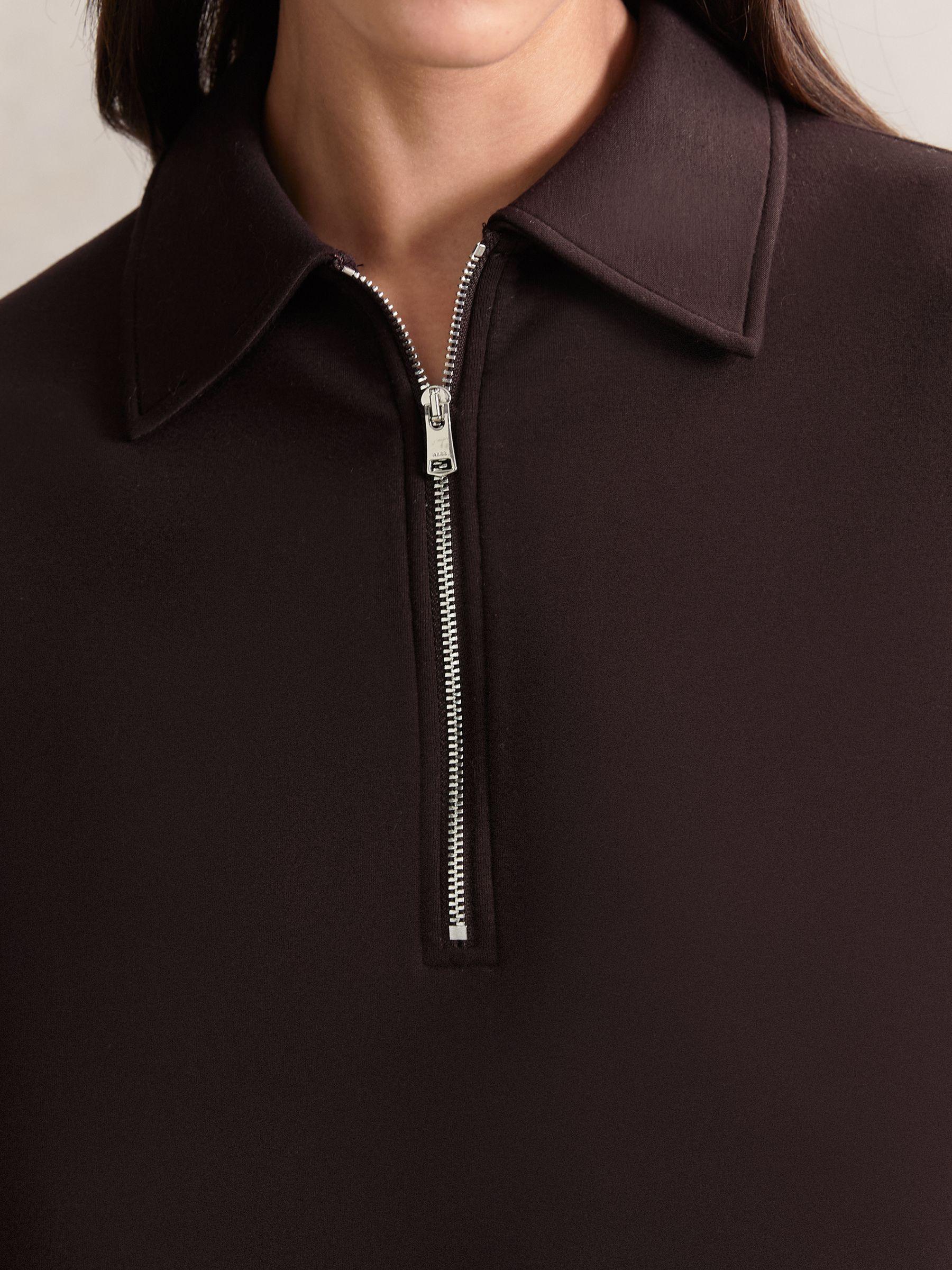 Short-Sleeve Half-Zip Sweatshirt in Plum Purple Product Image