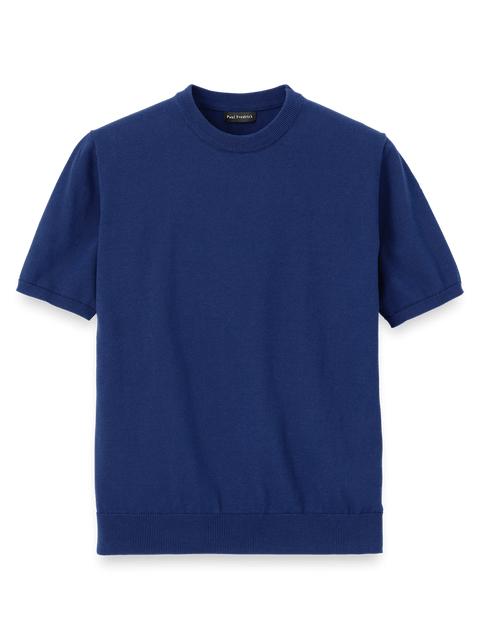 Supima Cotton Crew Neck Sweater - Navy Product Image