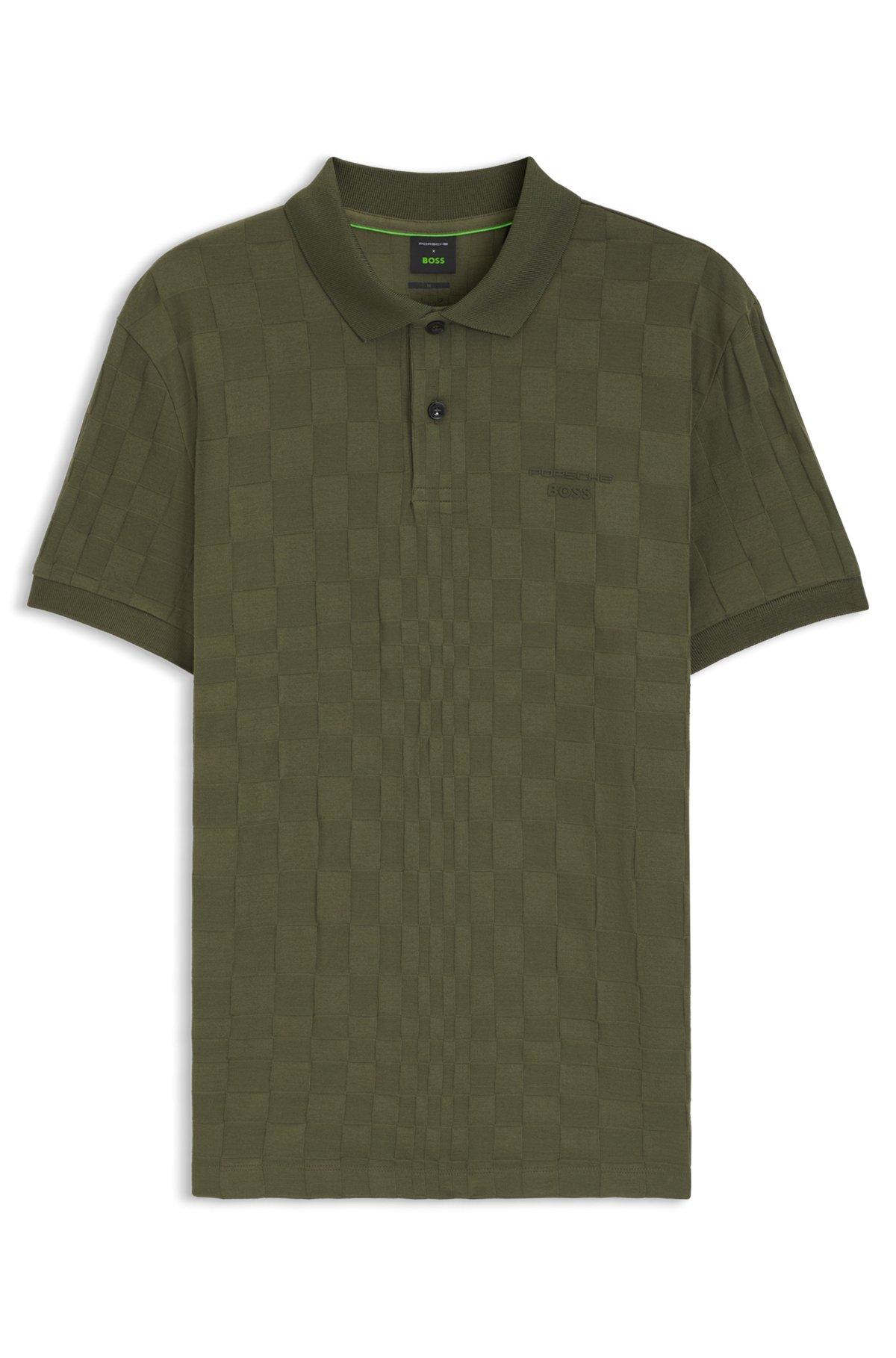 Porsche x BOSS polo shirt in jacquard-patterned cotton Product Image