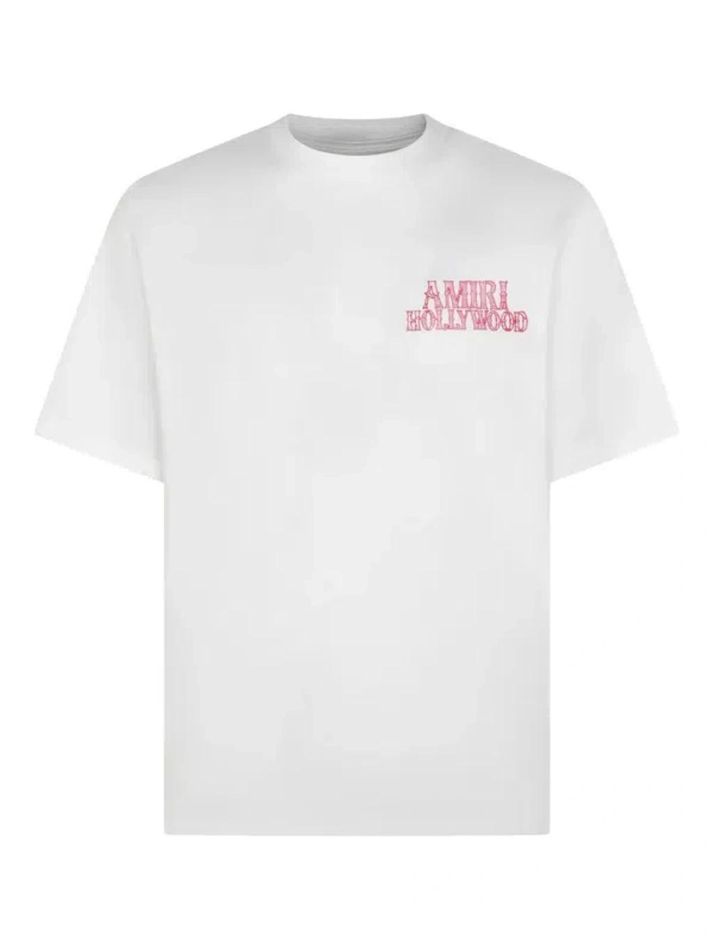 AMIRI Hollywood Oversize Logo Graphic T-shirt In White Product Image