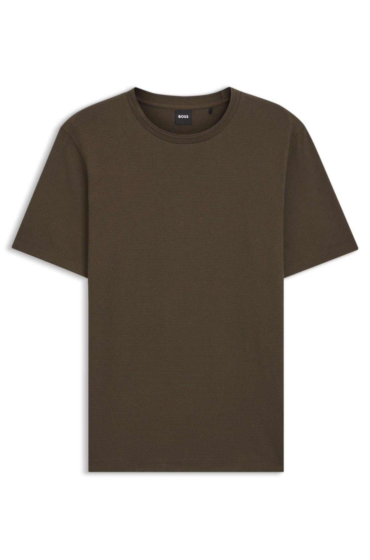 Bubble-jacquard structure T-shirt in a cotton blend Product Image