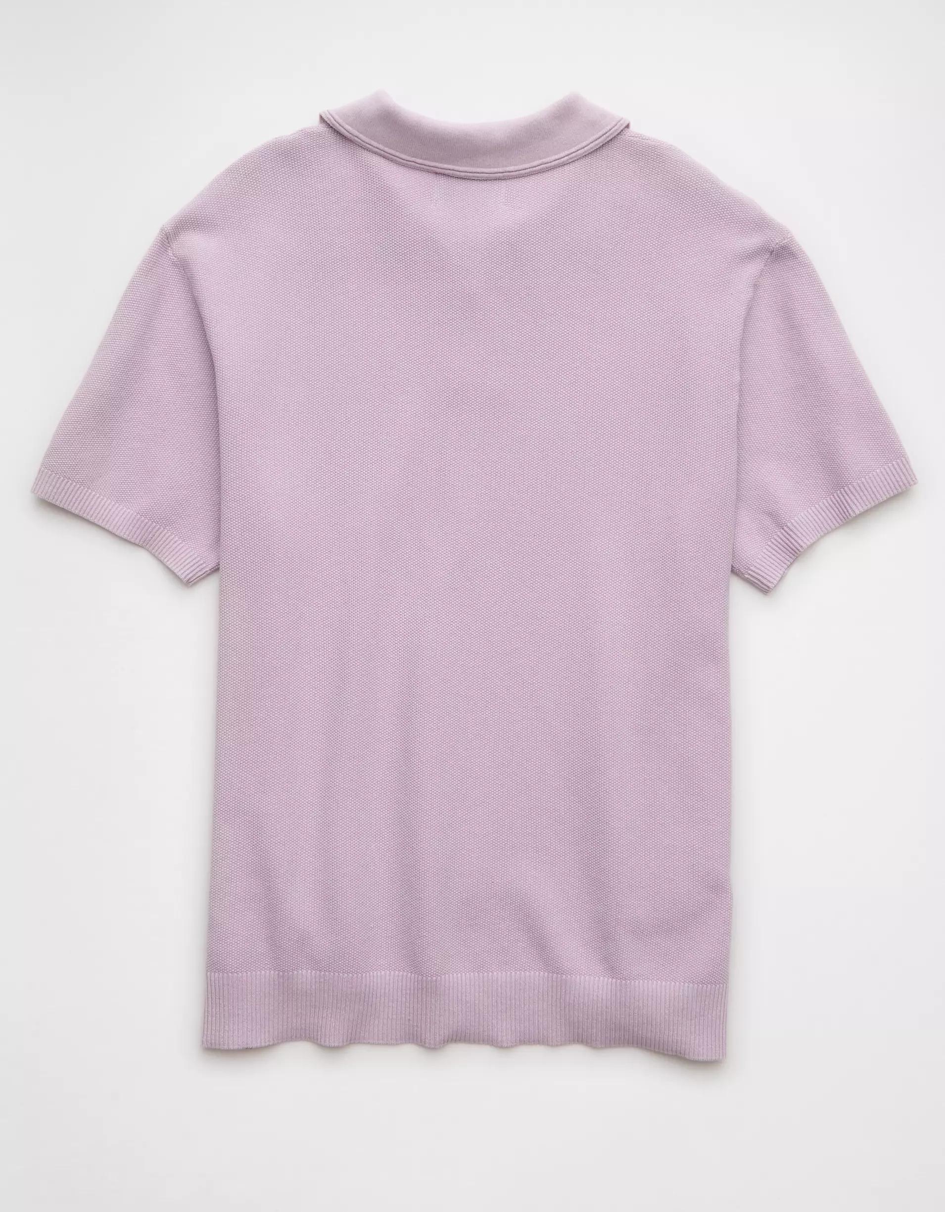 AE Weekend Washed Sweater Polo Shirt Product Image