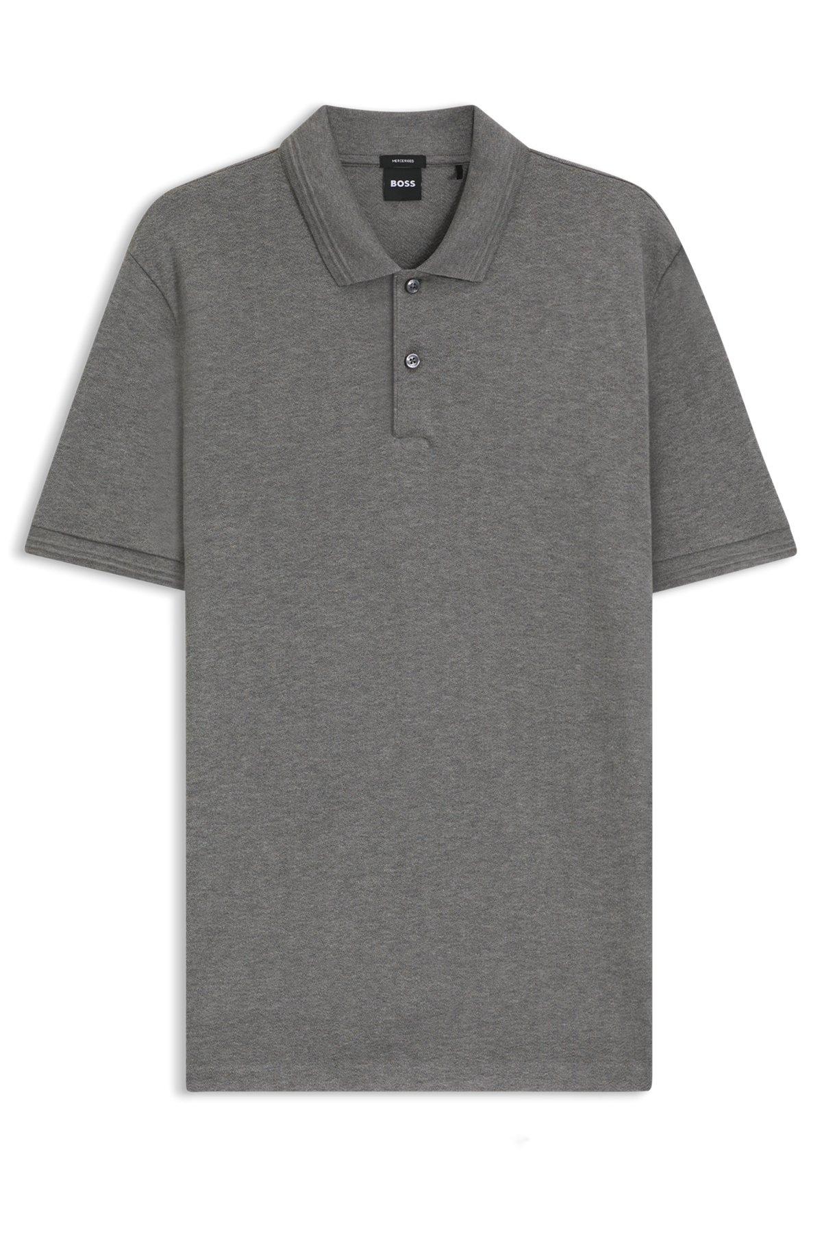 Cotton polo shirt with herringbone structure Product Image