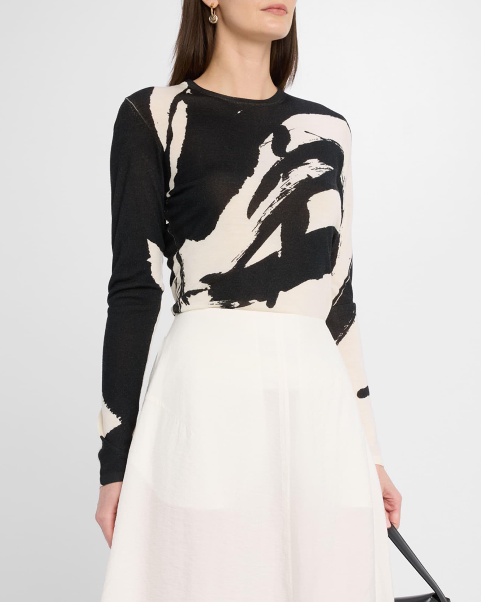 Abstract Long Sleeve Merino Wool Sweater Product Image