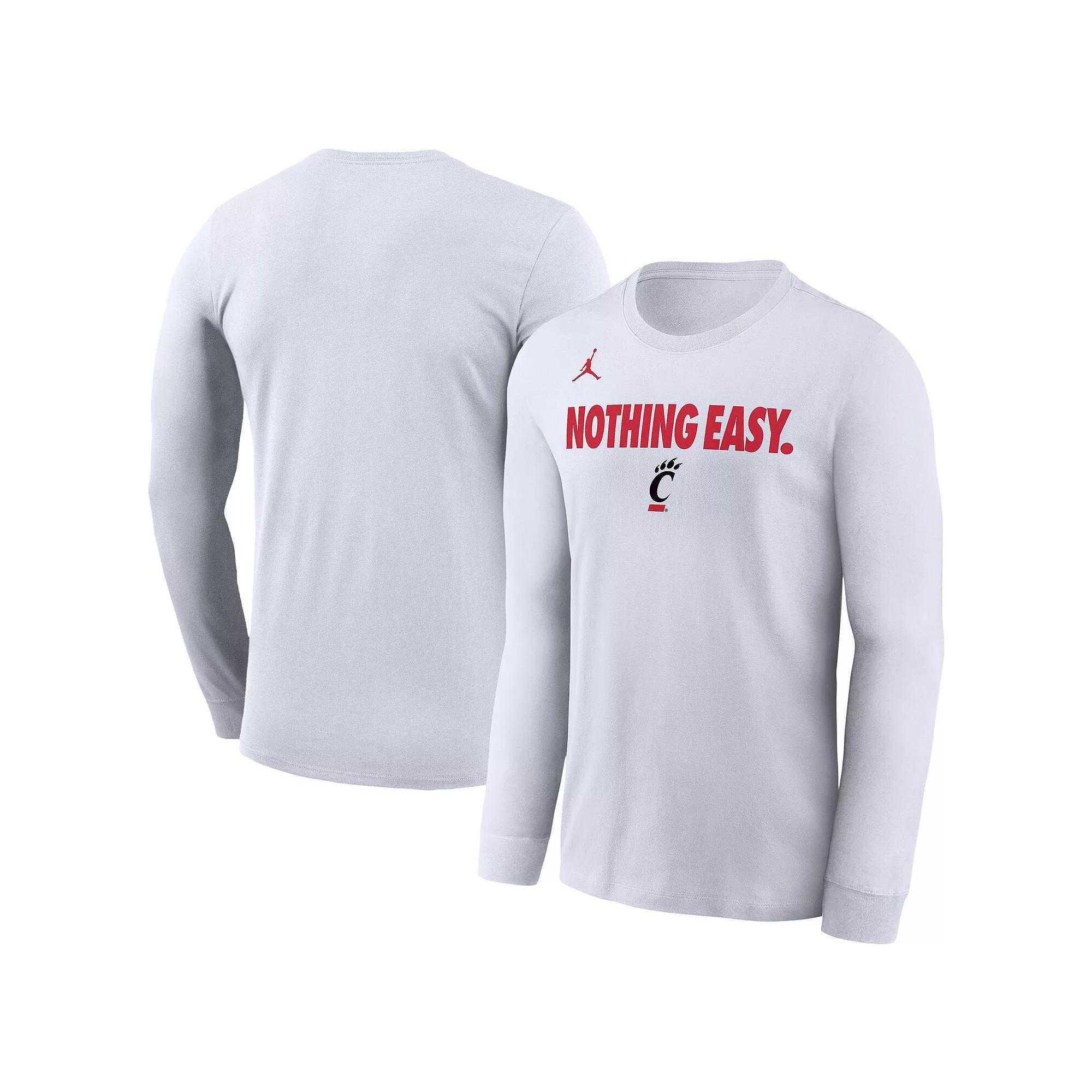 Men's Nike White Cincinnati Bearcats 2025 On-Court Bench Long Sleeve T-Shirt, Size: Large Product Image
