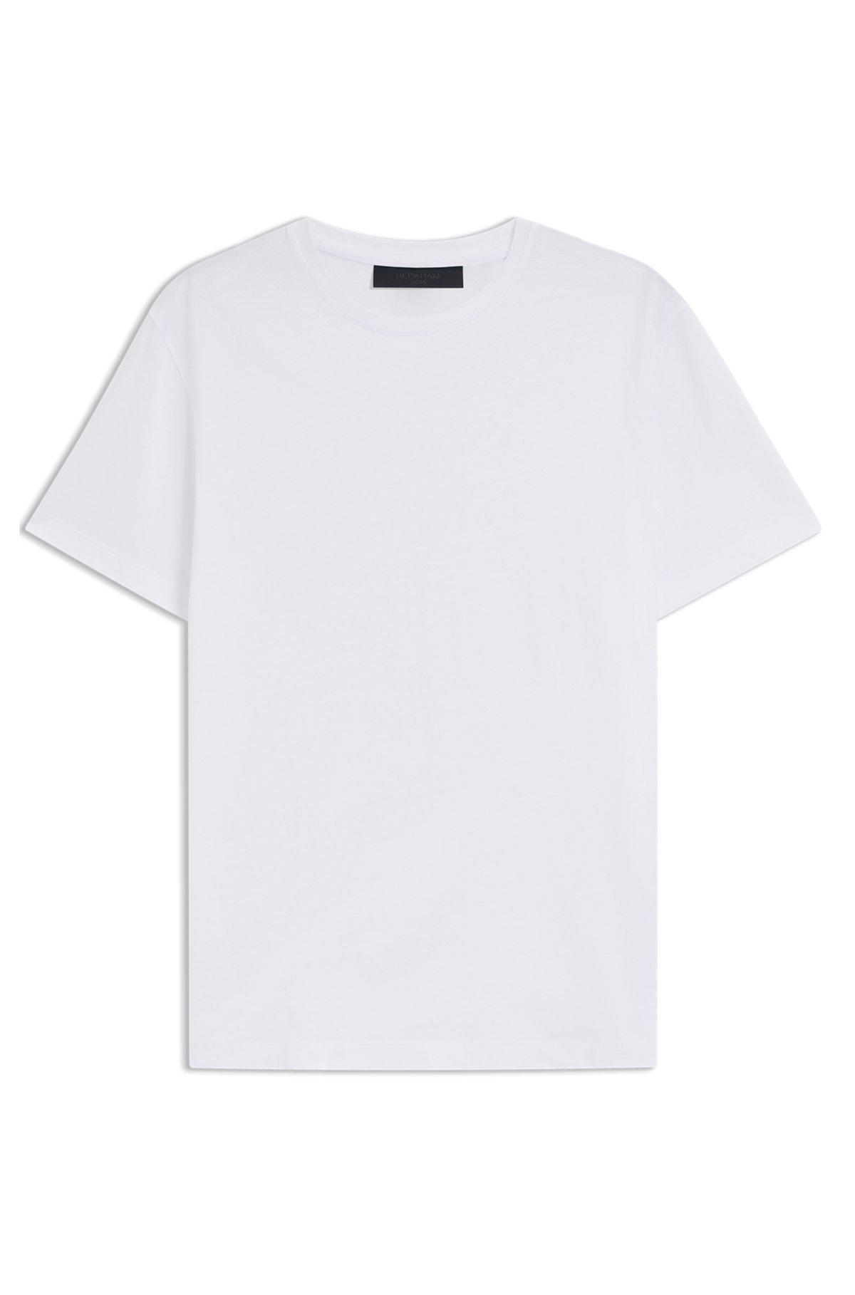 BOSS - BECKHAM x BOSS T-shirt in mercerised cotton - White Product Image