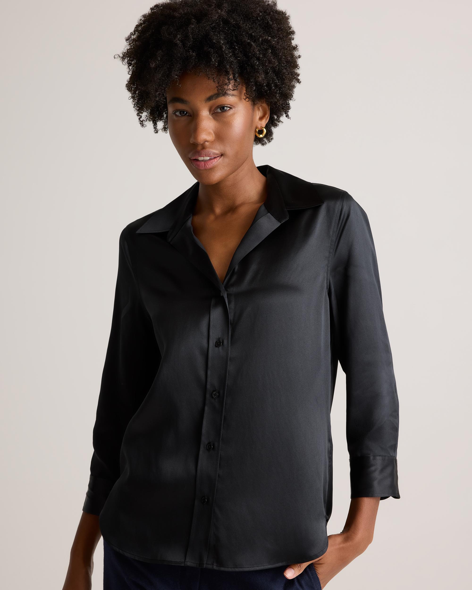 Quince | Women's Three-Quarter Sleeve Shirt Size XS, Mulberry Silk Product Image