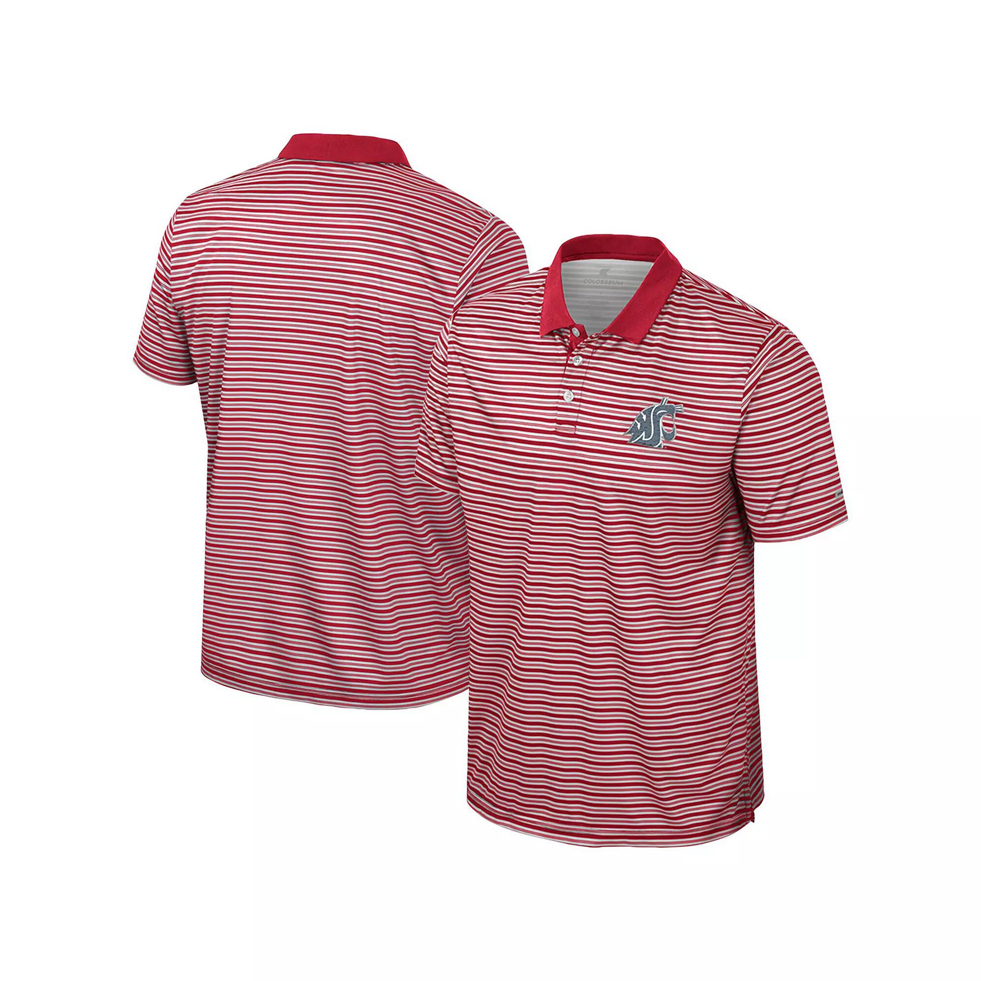 Men's Colosseum Red NC State Wolfpack Striped Polo, Size: XXL, Nst Red Product Image