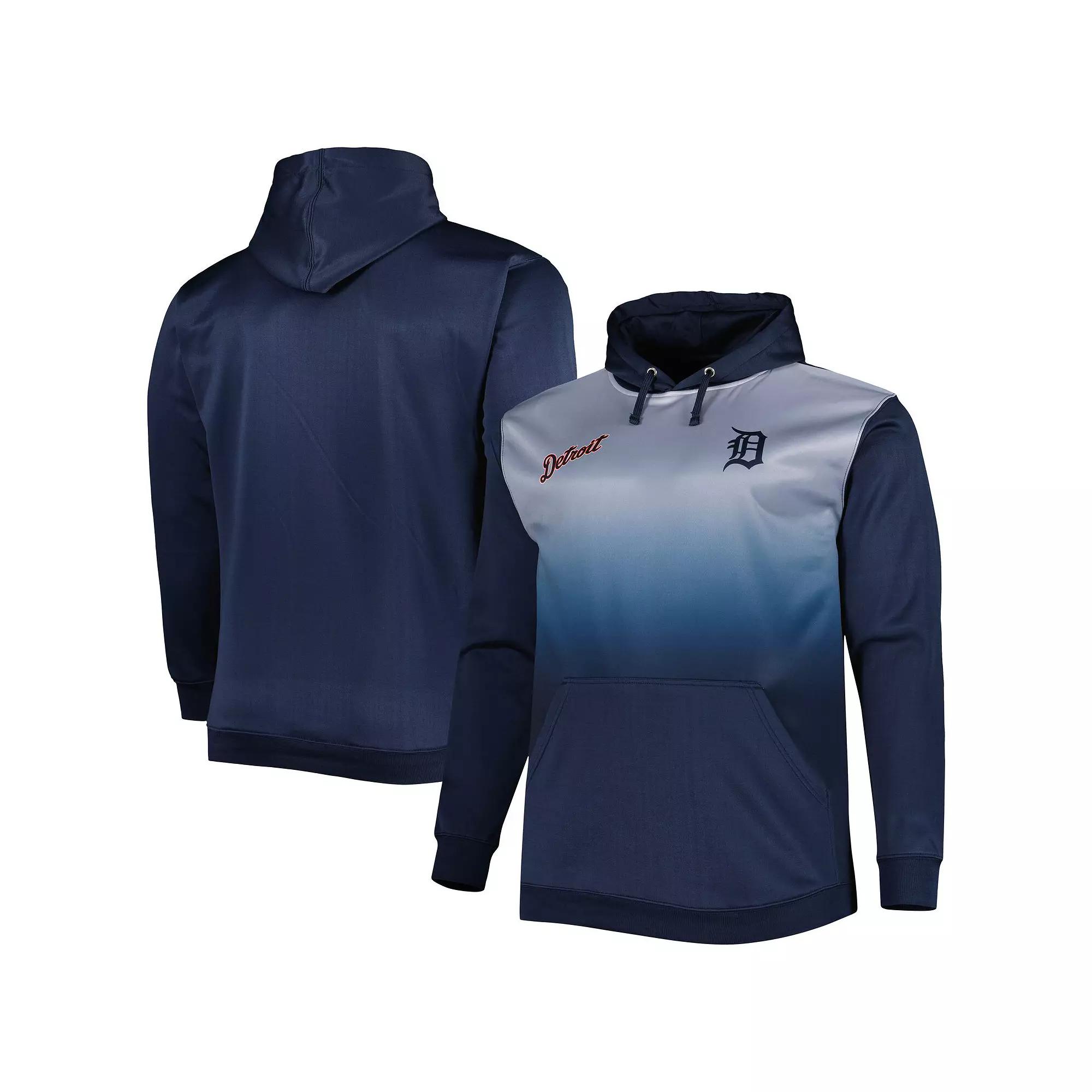 Men's Navy Detroit Tigers Fade Sublimated Fleece Pullover Hoodie,  Product Image