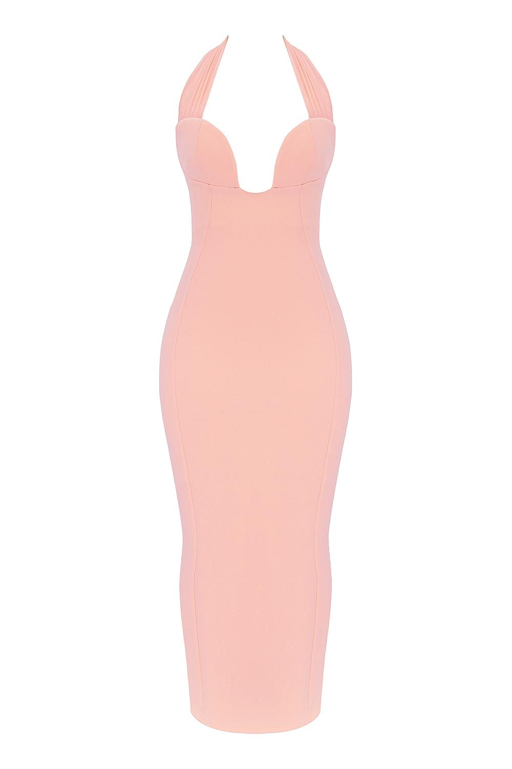 Gianina  sorbet crepe halter maxi dress Product Image
