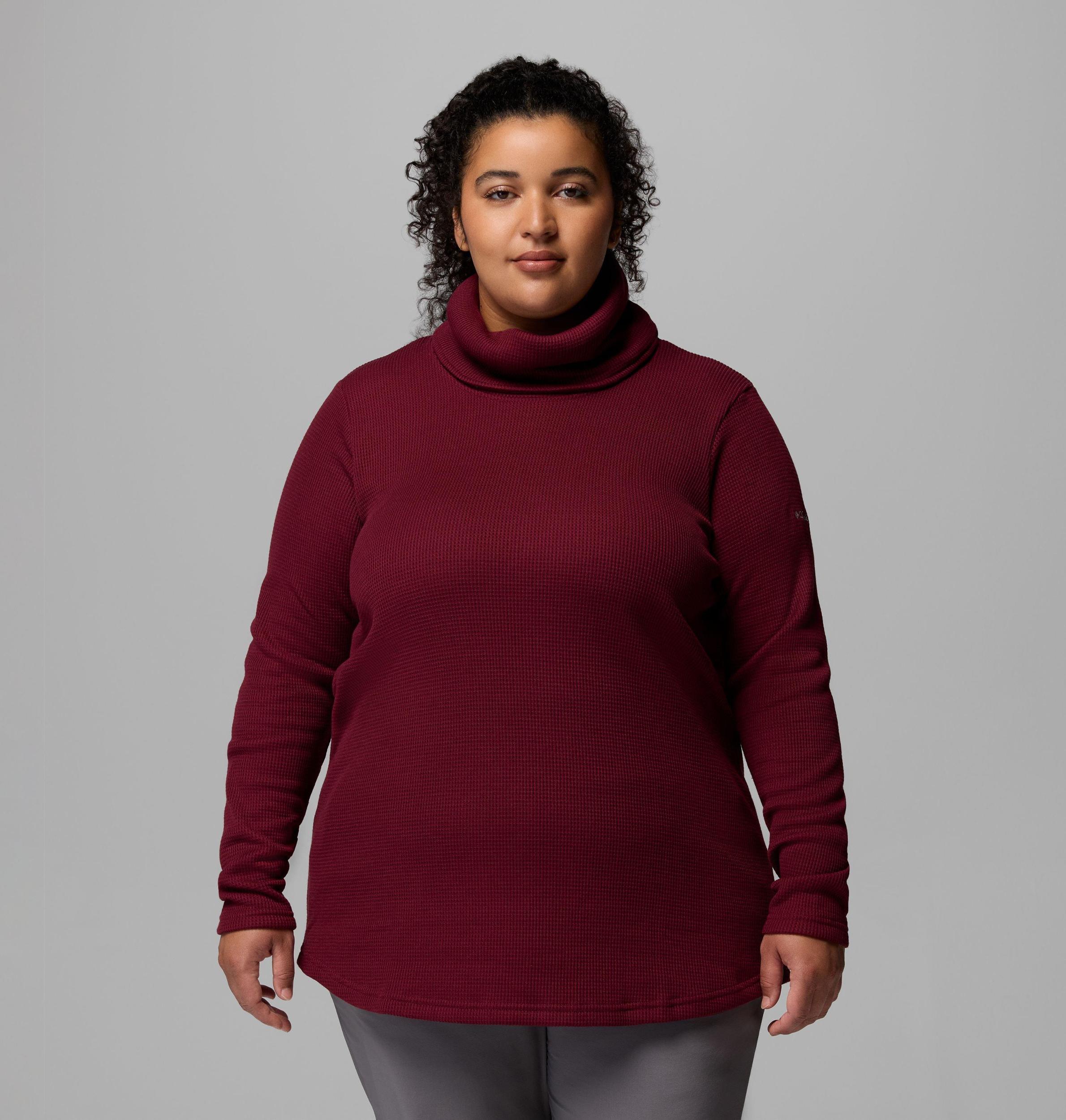 Columbia Womens Holly Hideaway Waffle Cowl Neck Pullover - Plus Size- Product Image