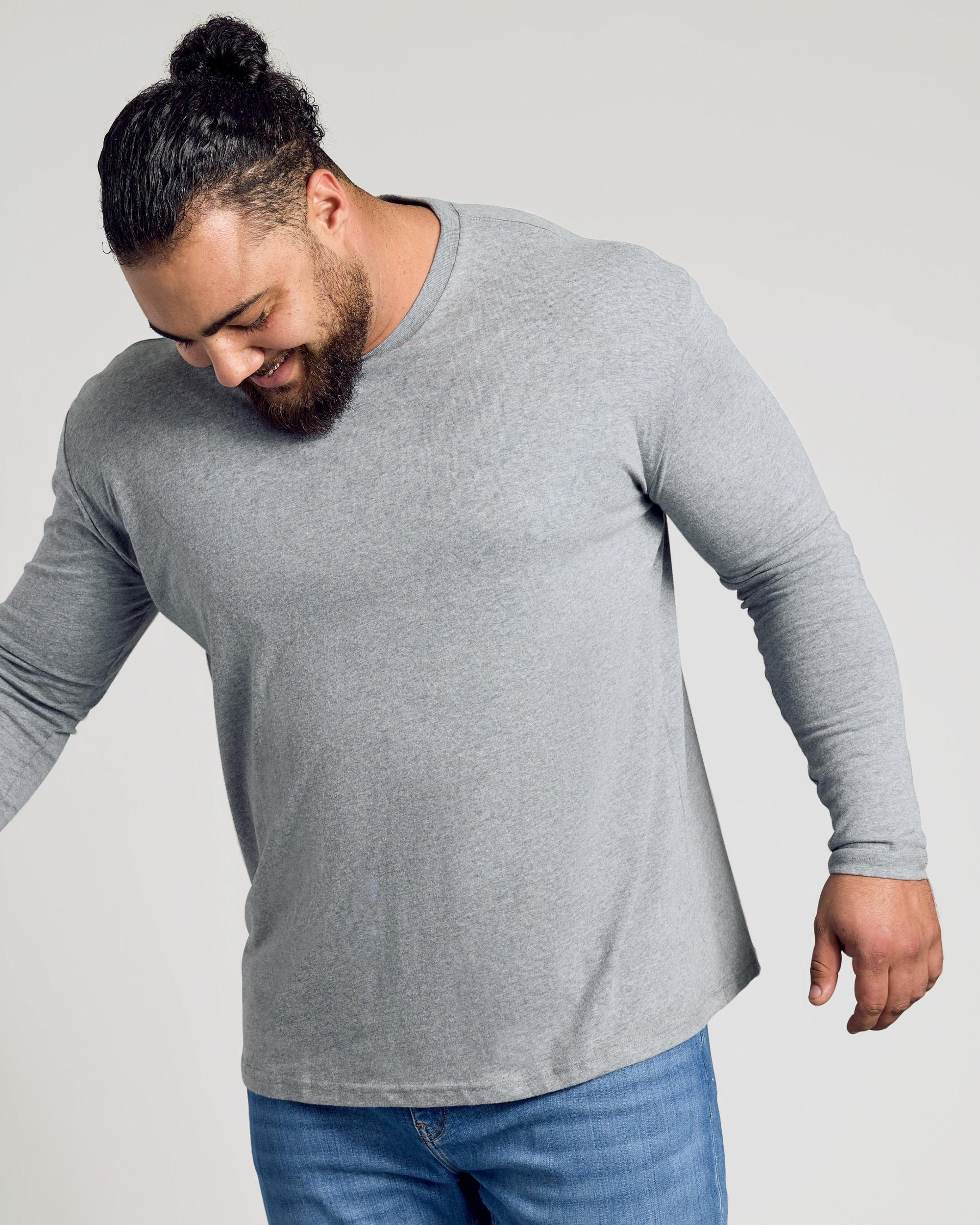 Heather Gray Classic Long Sleeve Crew Neck Product Image