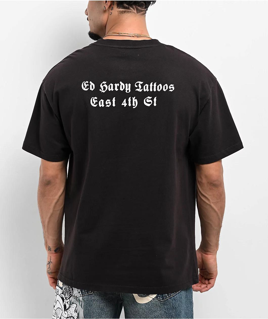 Ed Hardy Panther Snake Vintage Black T-Shirt Product Image