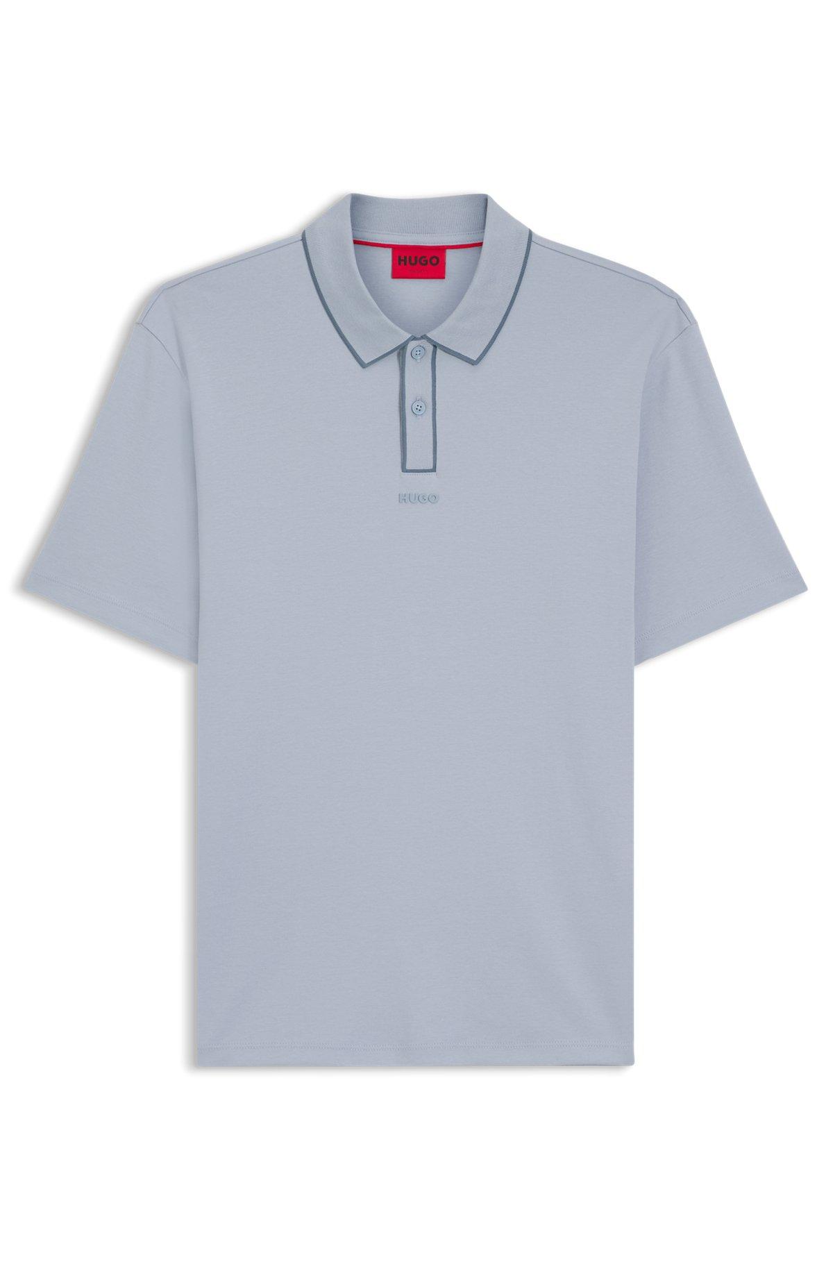 Cotton-jersey polo shirt with contrast edges Product Image