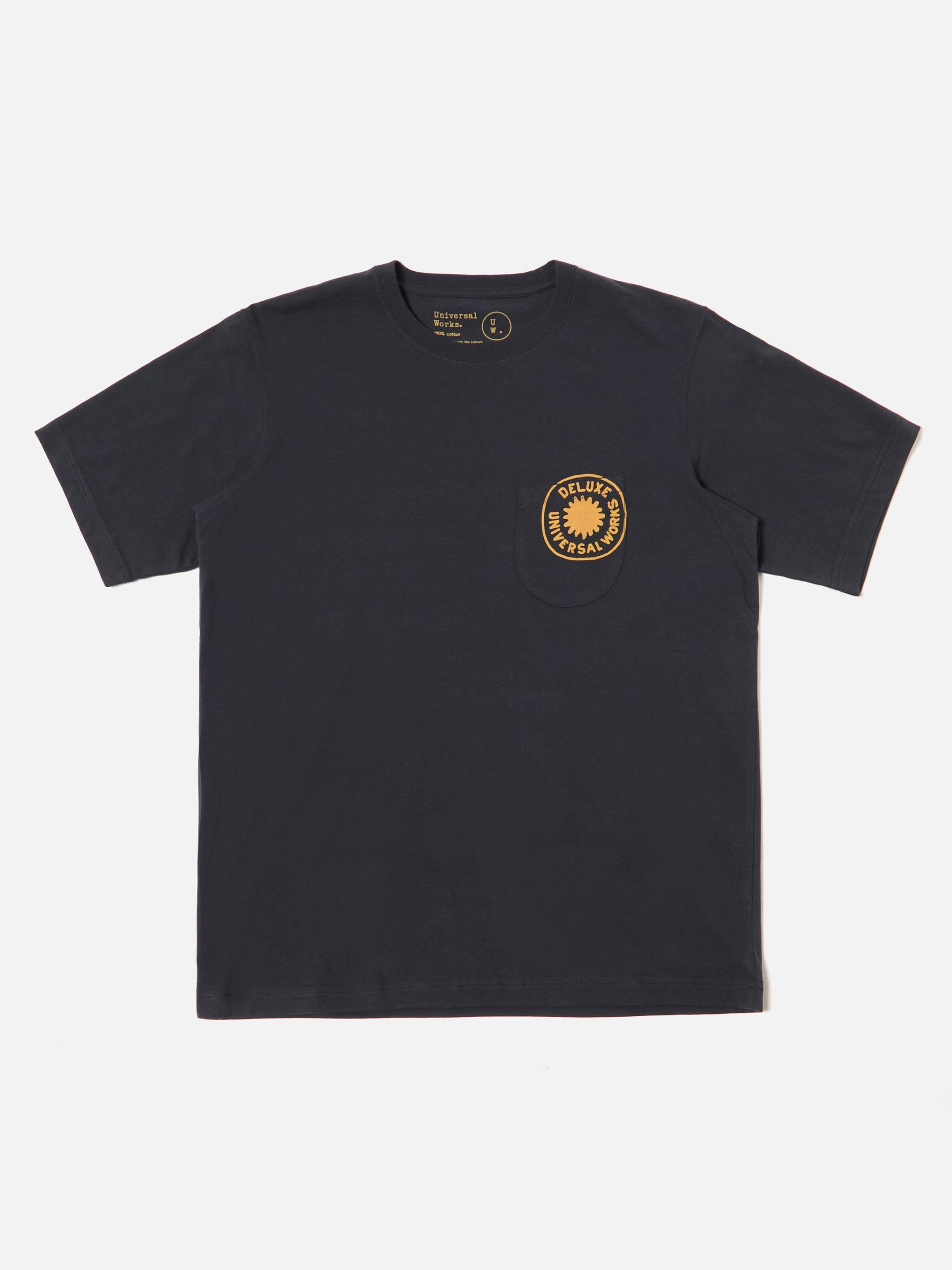 Navy Single Jersey Deluxe Print Pocket Tee Product Image